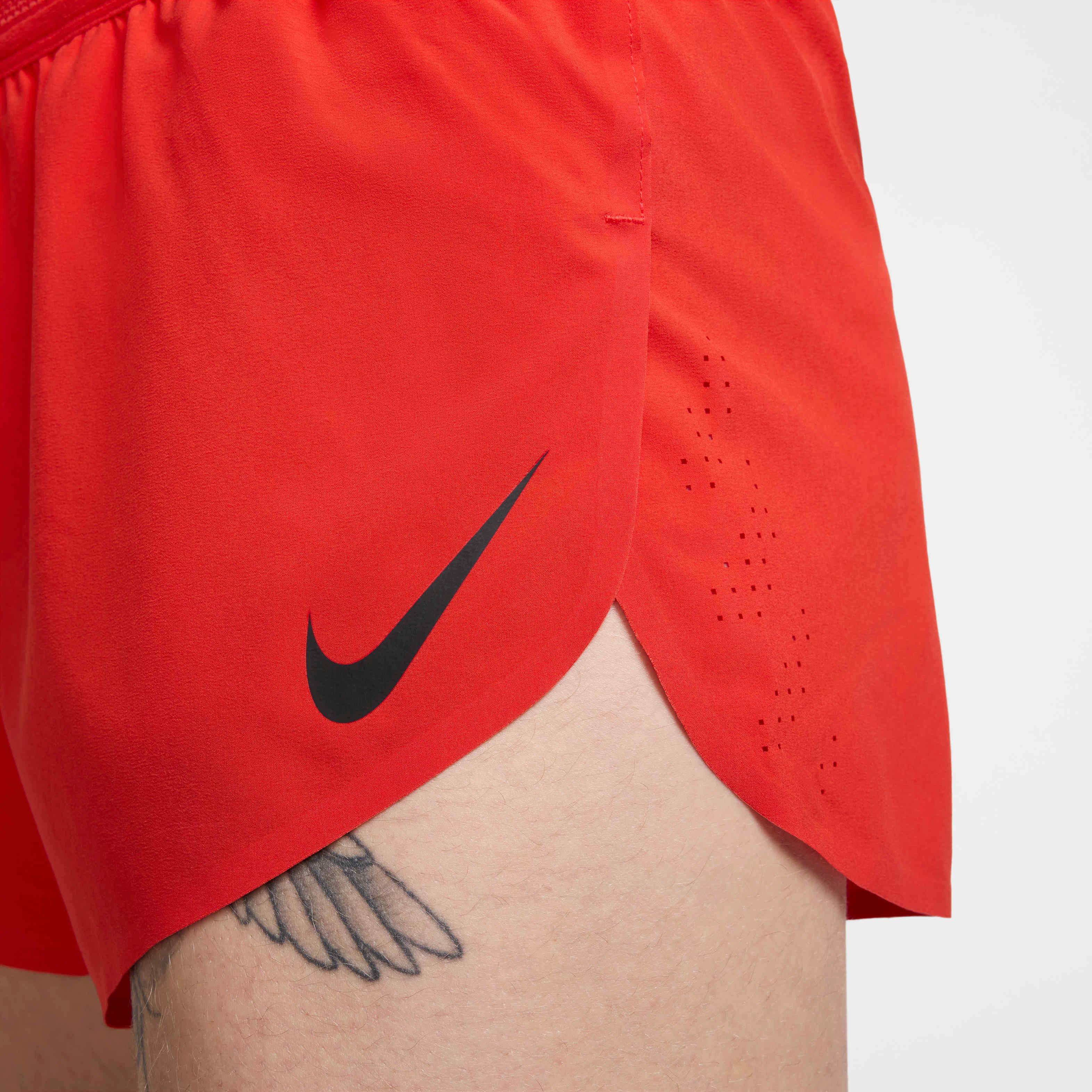 Nike Men's AeroSwift Dri-FIT ADV 2" Brief-Lined Running Shorts -Red - RED Thumbnail View 7