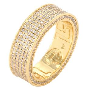 King Ice 5-Row Iced Infinity Band Ring - Gold - GOLD