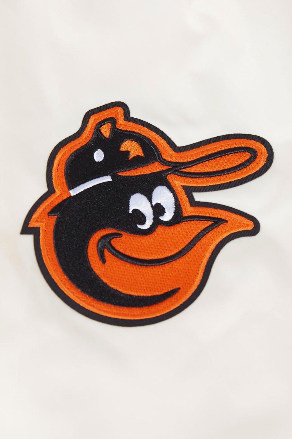 Pro Standard Men's MLB Baltimore Orioles Retro Classic Rib Satin Jacket - Eggshell/Black - EGGSHELL/BLACK Thumbnail View 7