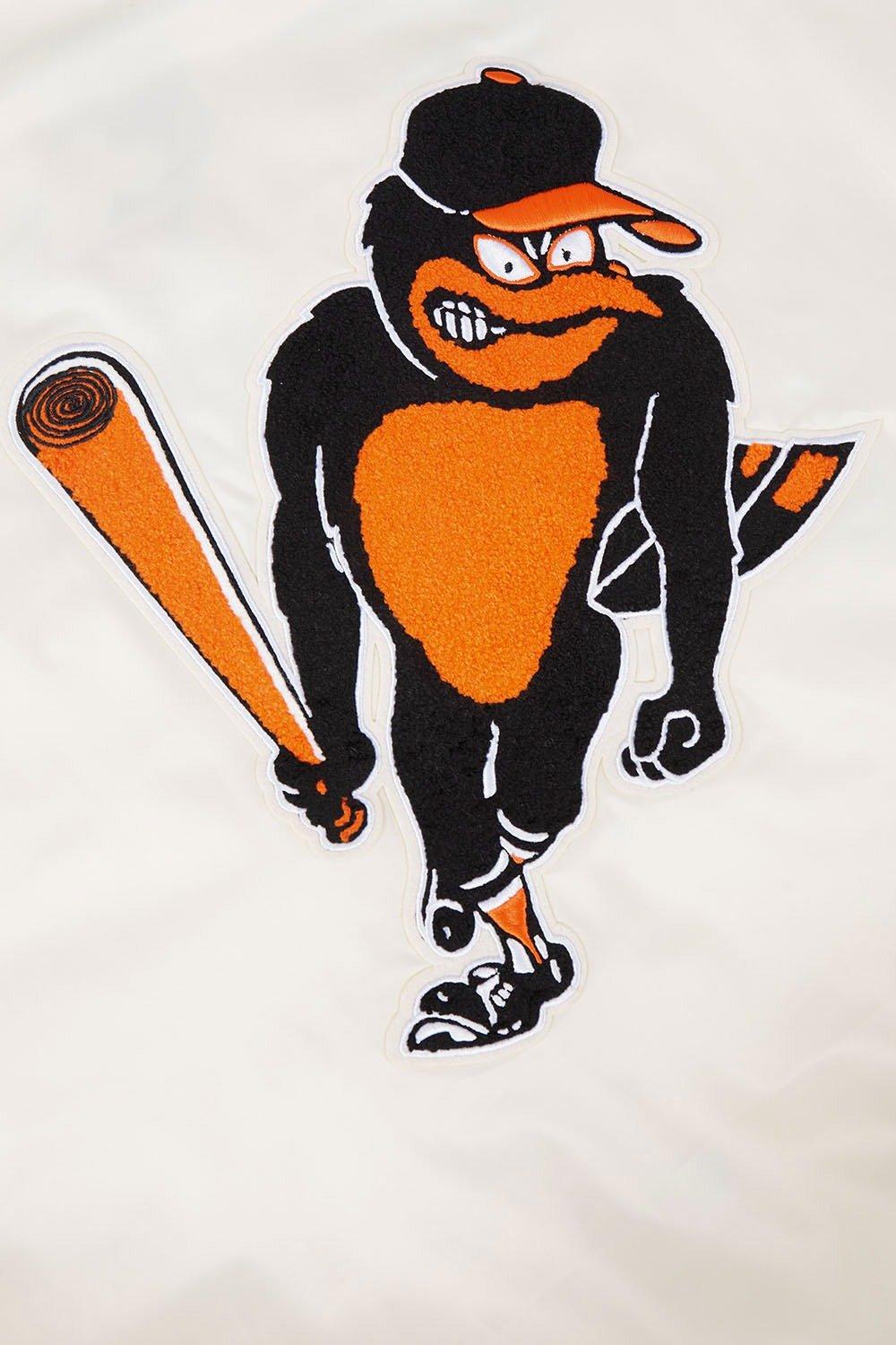 Pro Standard Men's MLB Baltimore Orioles Retro Classic Rib Satin Jacket - Eggshell/Black - EGGSHELL/BLACK Thumbnail View 9