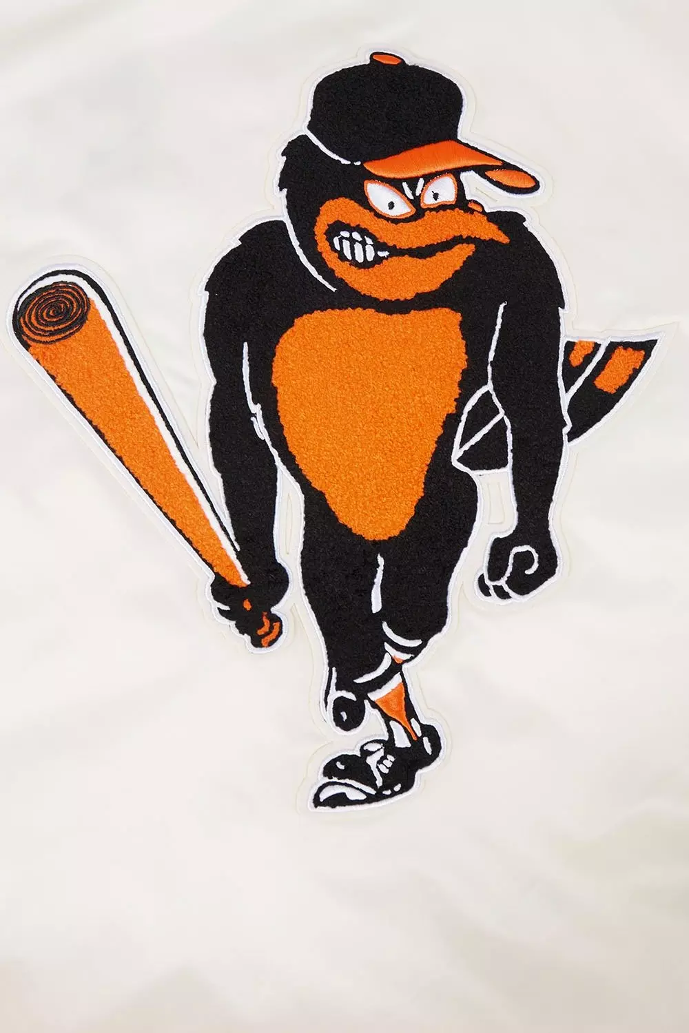 Pro Standard Men's MLB Baltimore Orioles Retro Classic Rib Satin Jacket - Eggshell/Black - EGGSHELL/BLACK