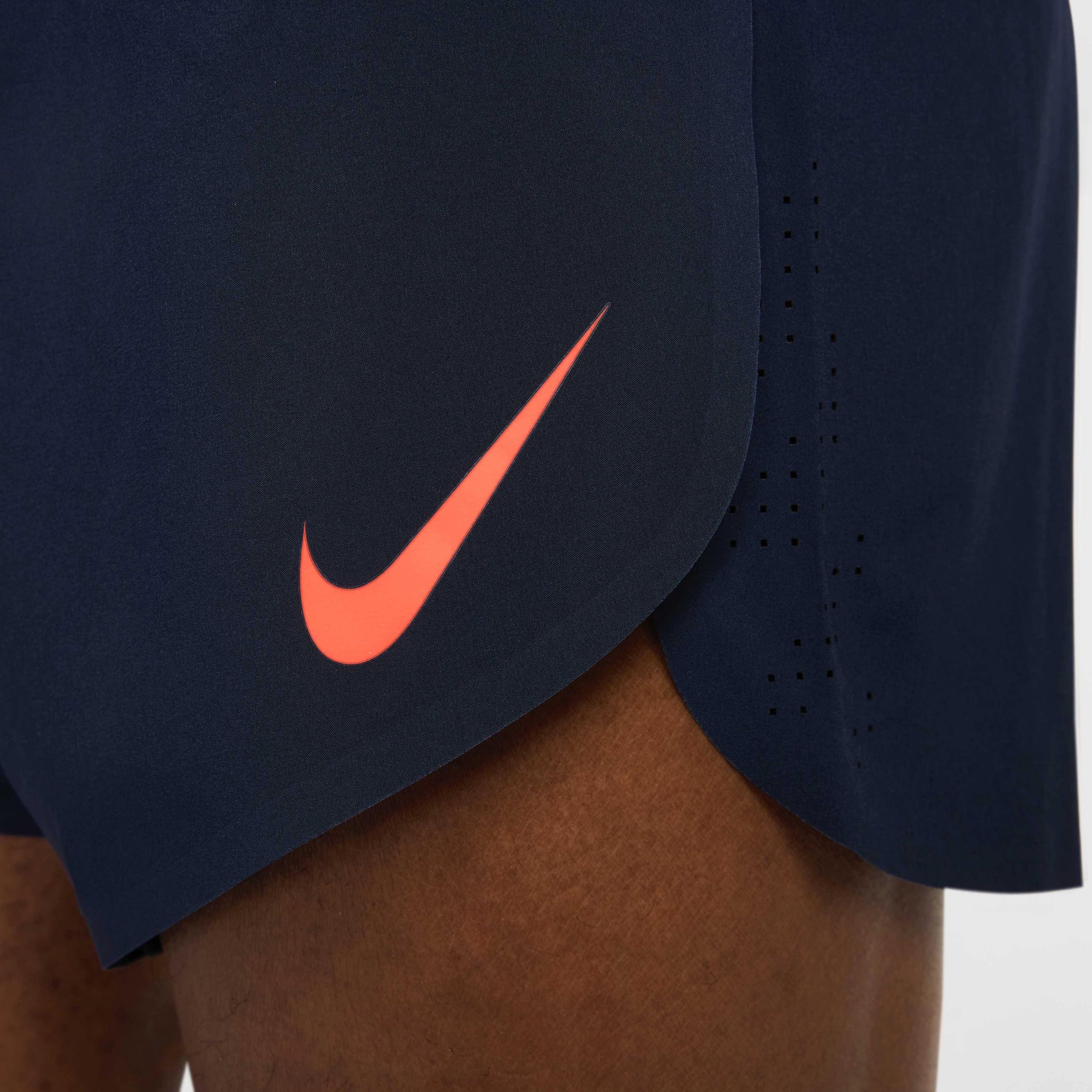 Nike Men's AeroSwift Dri-FIT ADV 4" Brief-Lined Running Shorts - BLUE Thumbnail View 6