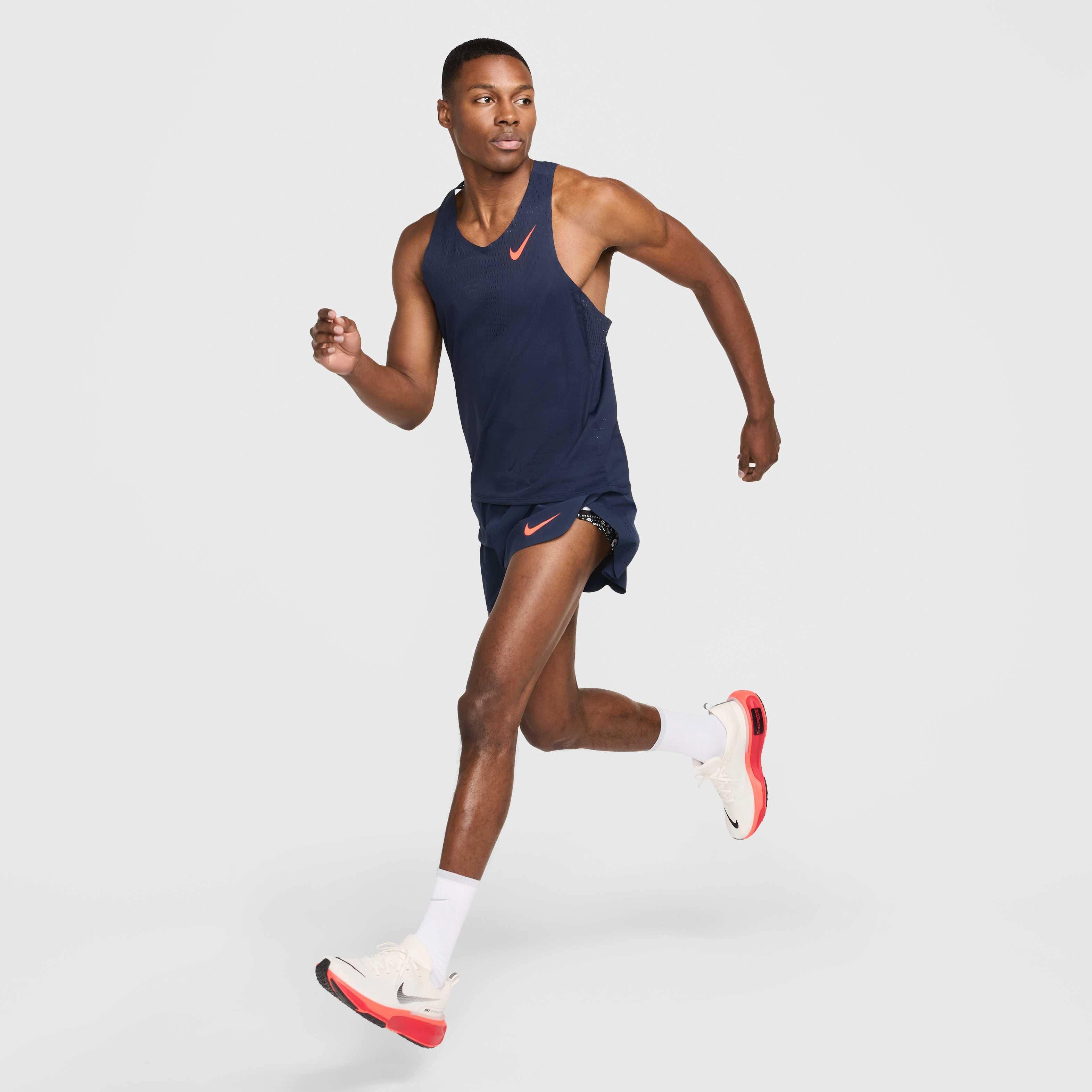 Nike Men's AeroSwift Dri-FIT ADV 4" Brief-Lined Running Shorts - BLUE Thumbnail View 7