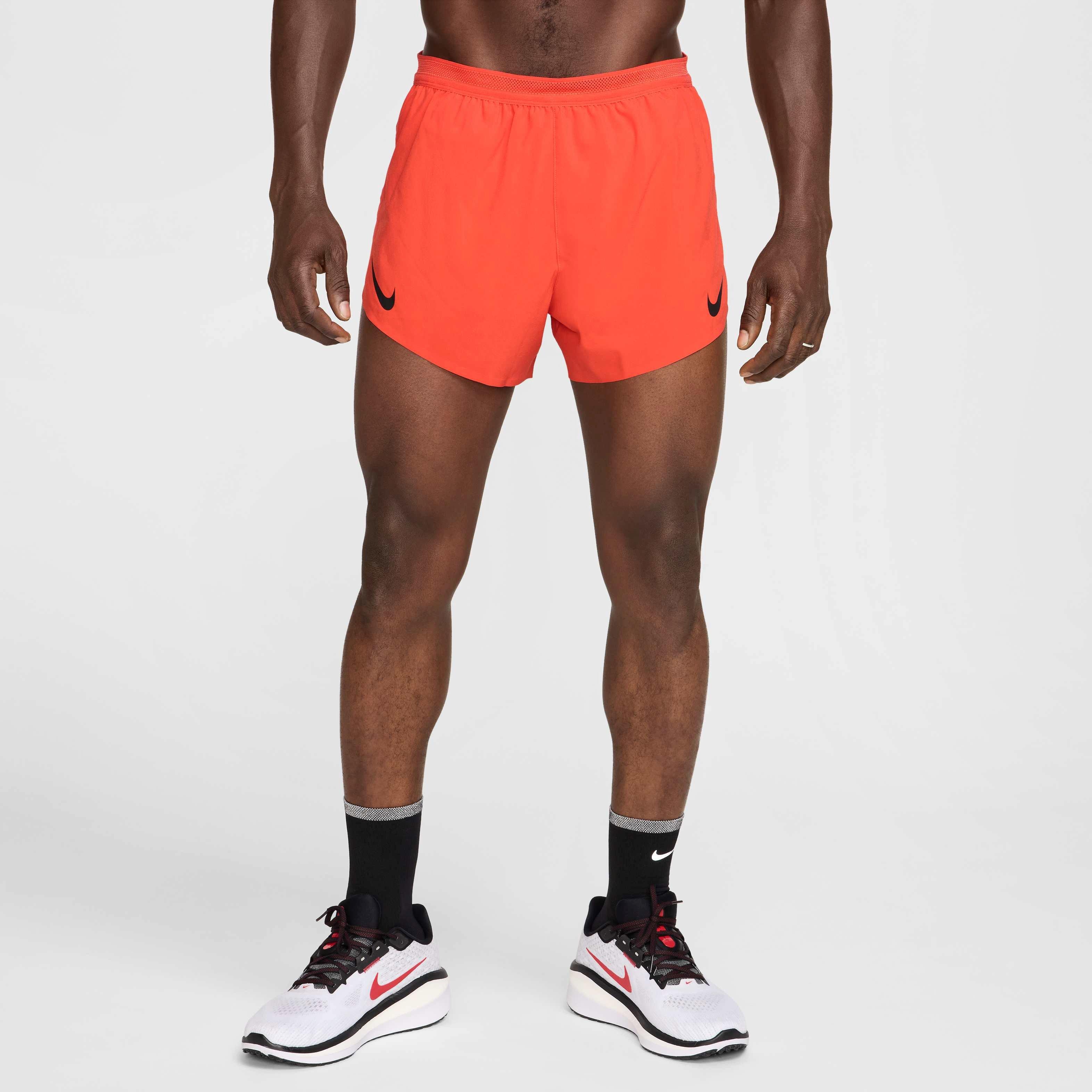 Nike Men's AeroSwift Dri-FIT ADV 4" Brief-Lined Running Shorts - RED Thumbnail View 3