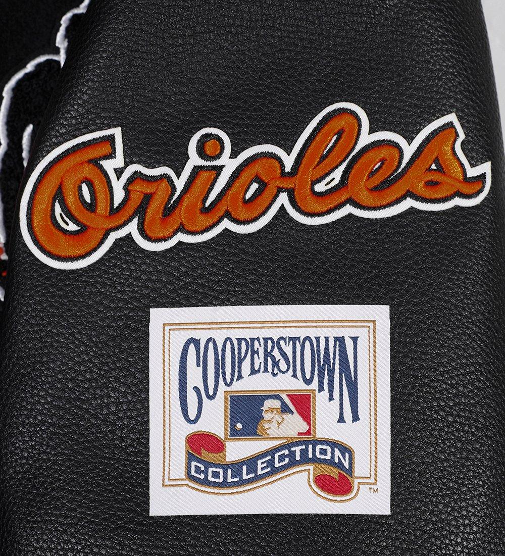 Pro Standard Men's MLB Baltimore Orioles Retro Classic Rib Wool Varsity Jacket -Black/Orange - BLACK/ORANGE Thumbnail View 5