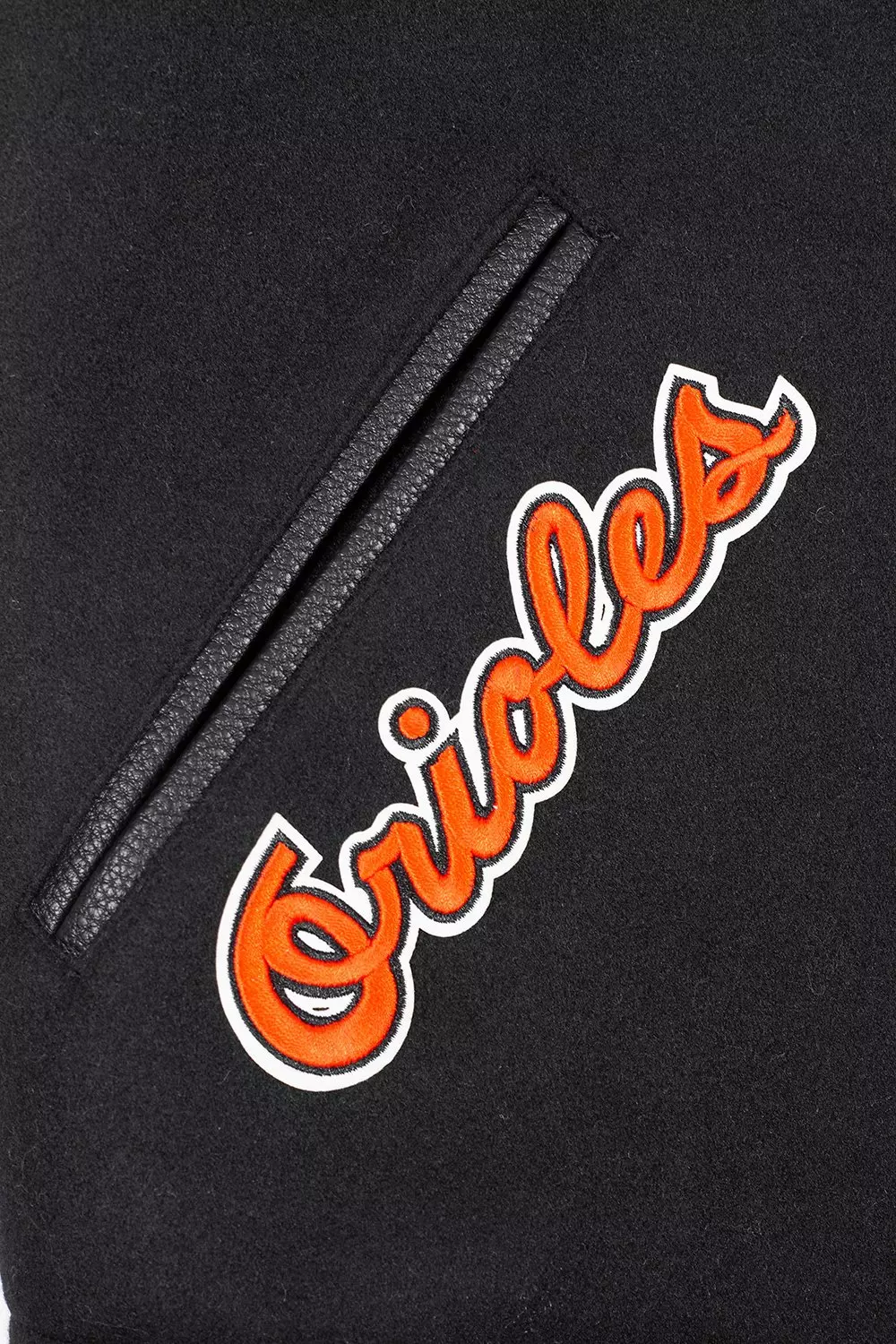Pro Standard Men's MLB Baltimore Orioles Retro Classic Rib Wool Varsity Jacket -Black/Orange - BLACK/ORANGE