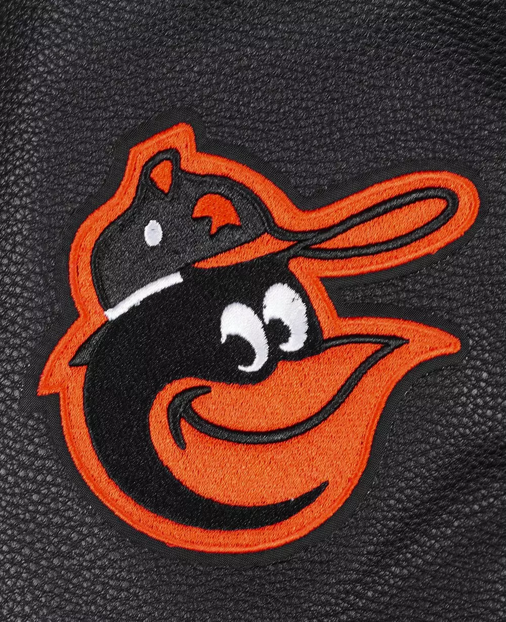 Pro Standard Men's MLB Baltimore Orioles Retro Classic Rib Wool Varsity Jacket - Black/Orange - BLACK/ORANGE