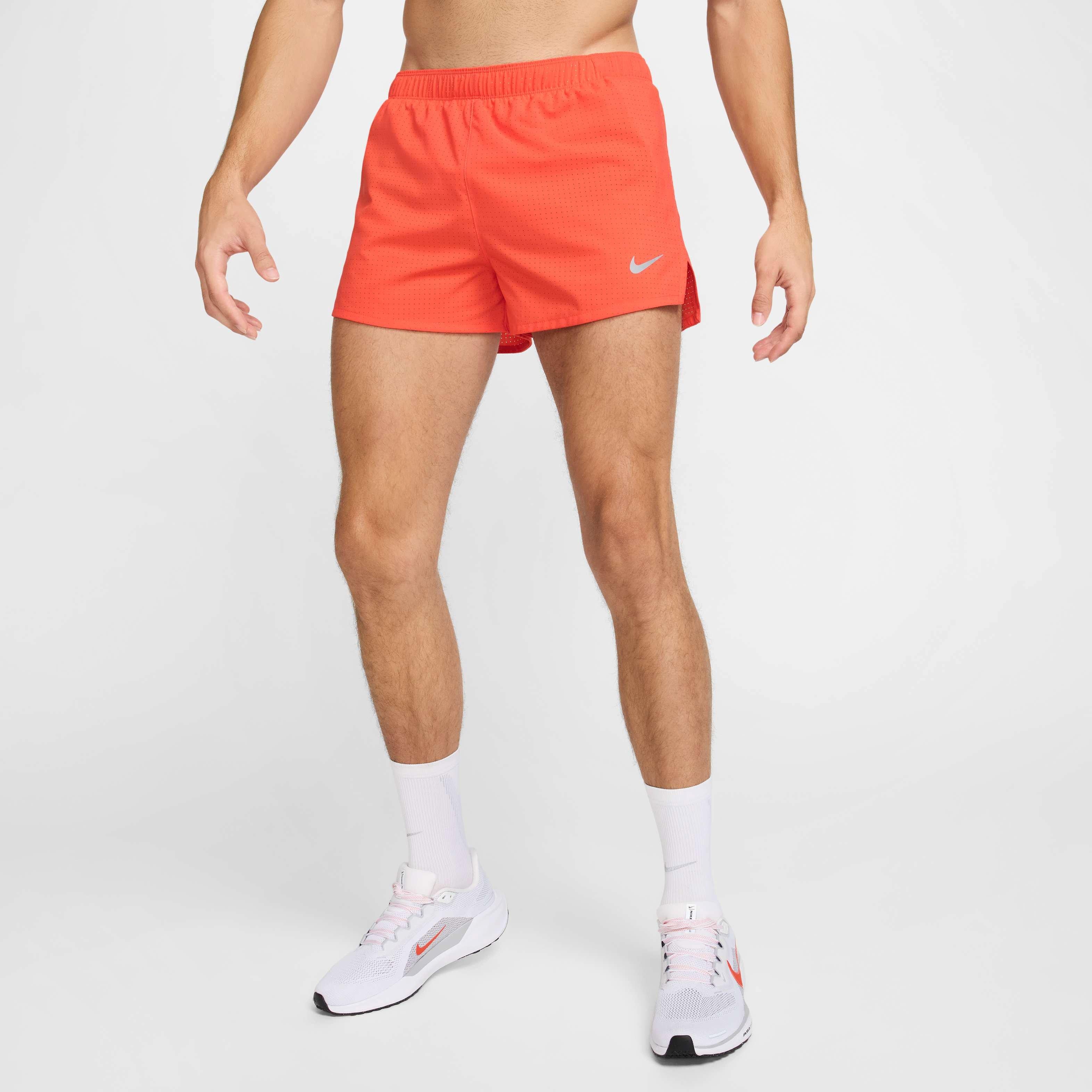 Nike Men's Fast Dri-FIT 3" Brief-Lined Running Shorts -Red - RED Thumbnail View 3