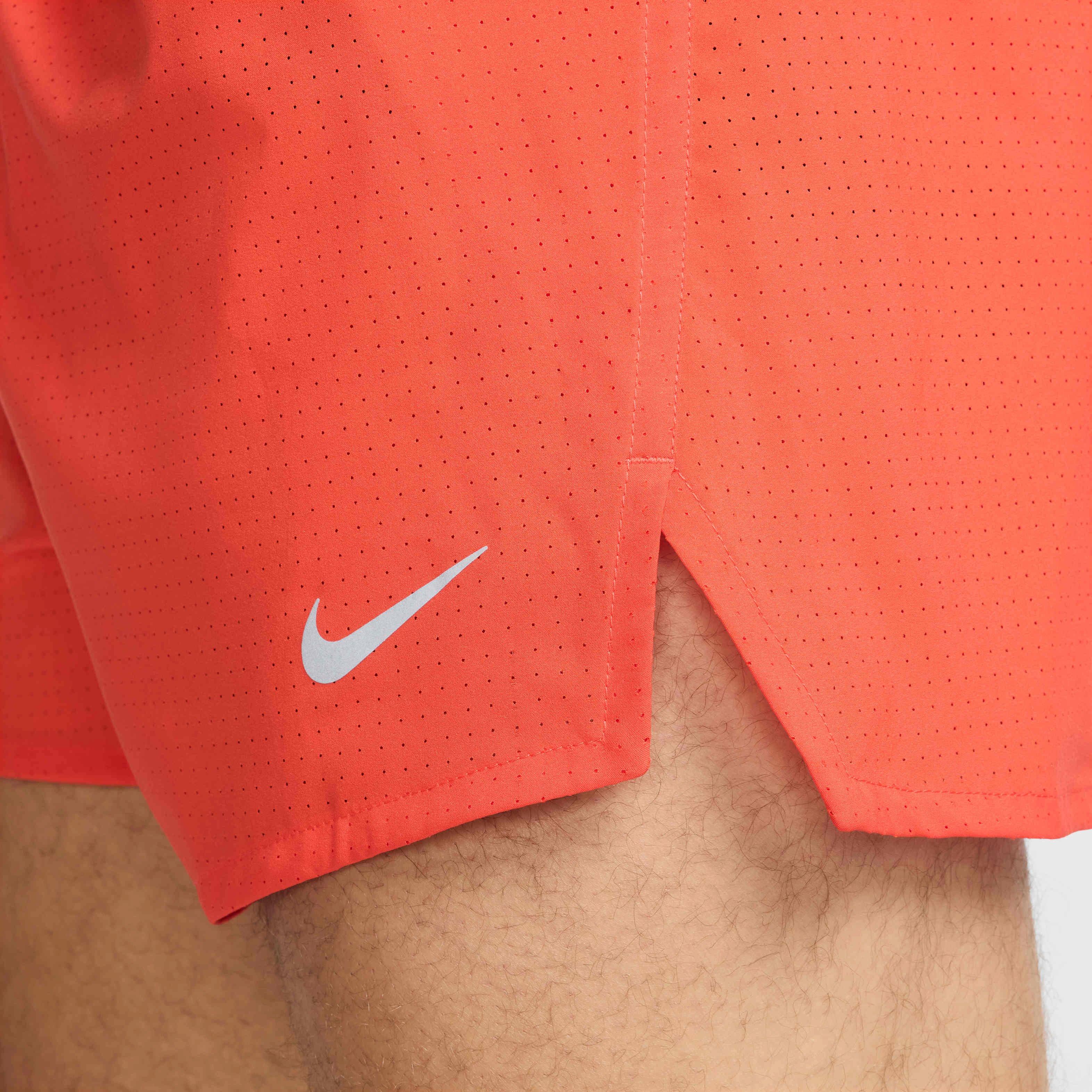 Nike Men's Fast Dri-FIT 3" Brief-Lined Running Shorts -Red - RED Thumbnail View 6