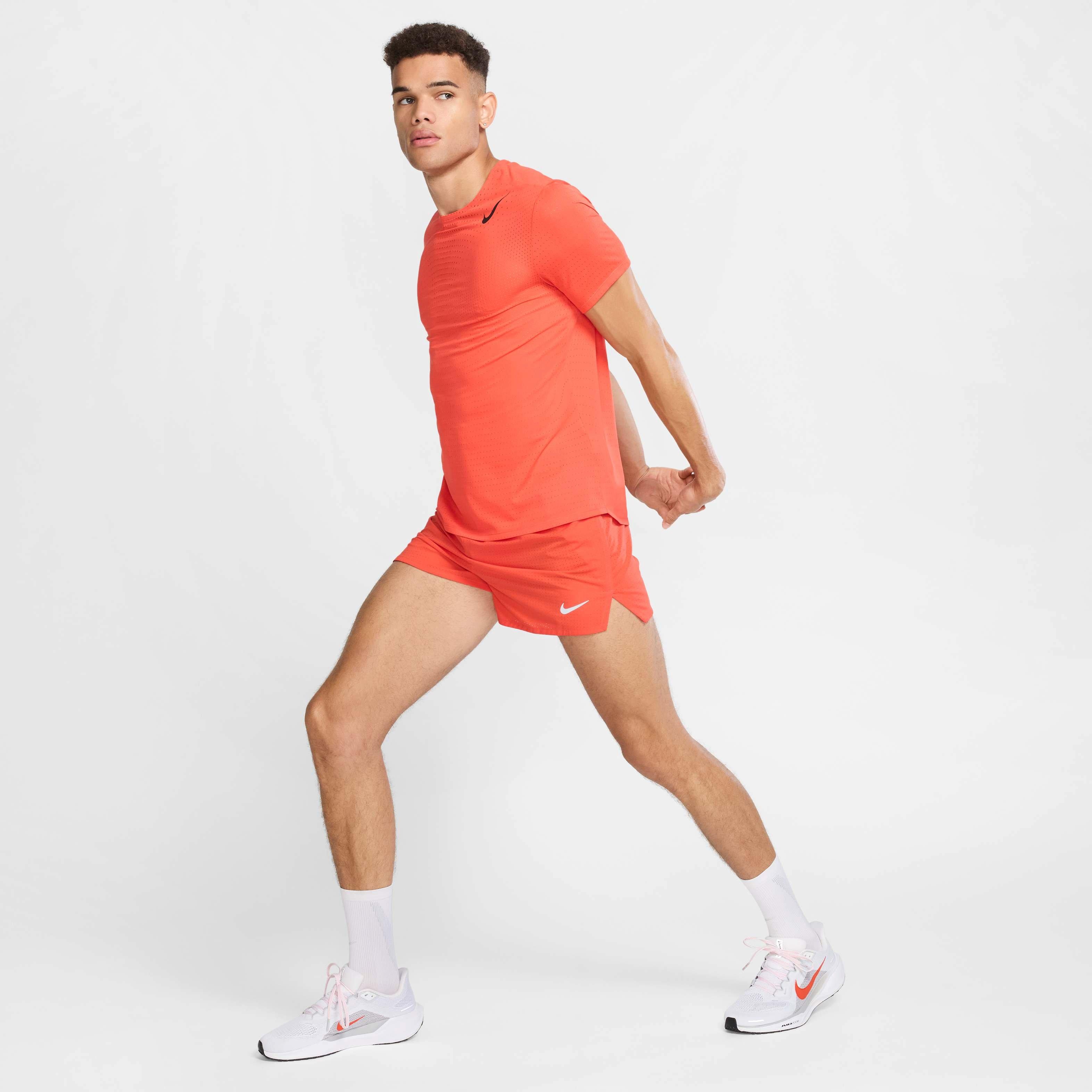 Nike Men's Fast Dri-FIT 3" Brief-Lined Running Shorts -Red - RED Thumbnail View 7