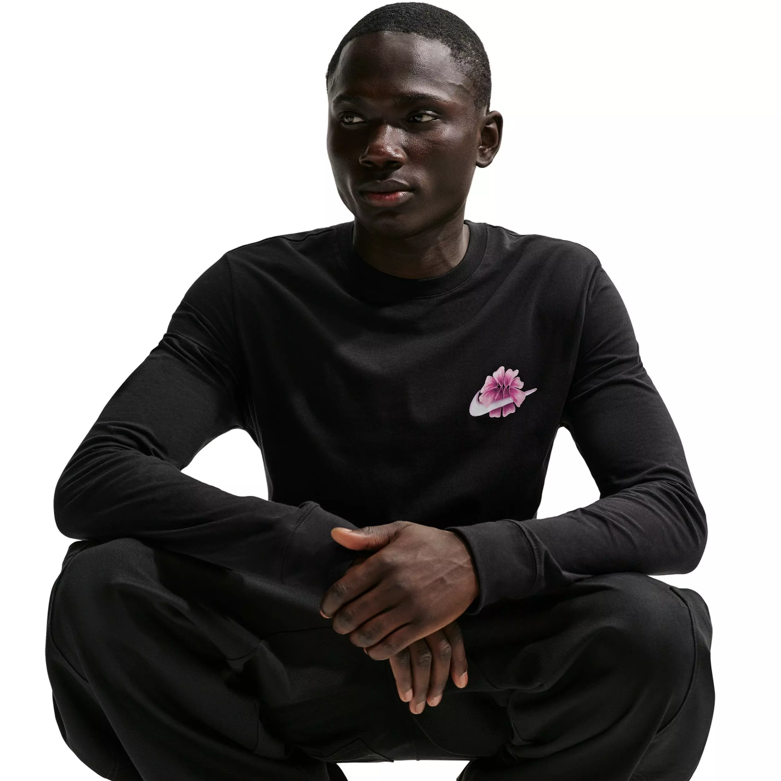 Nike Men's Standard Long-Sleeve OC Basketball T-Shirt - BLACK