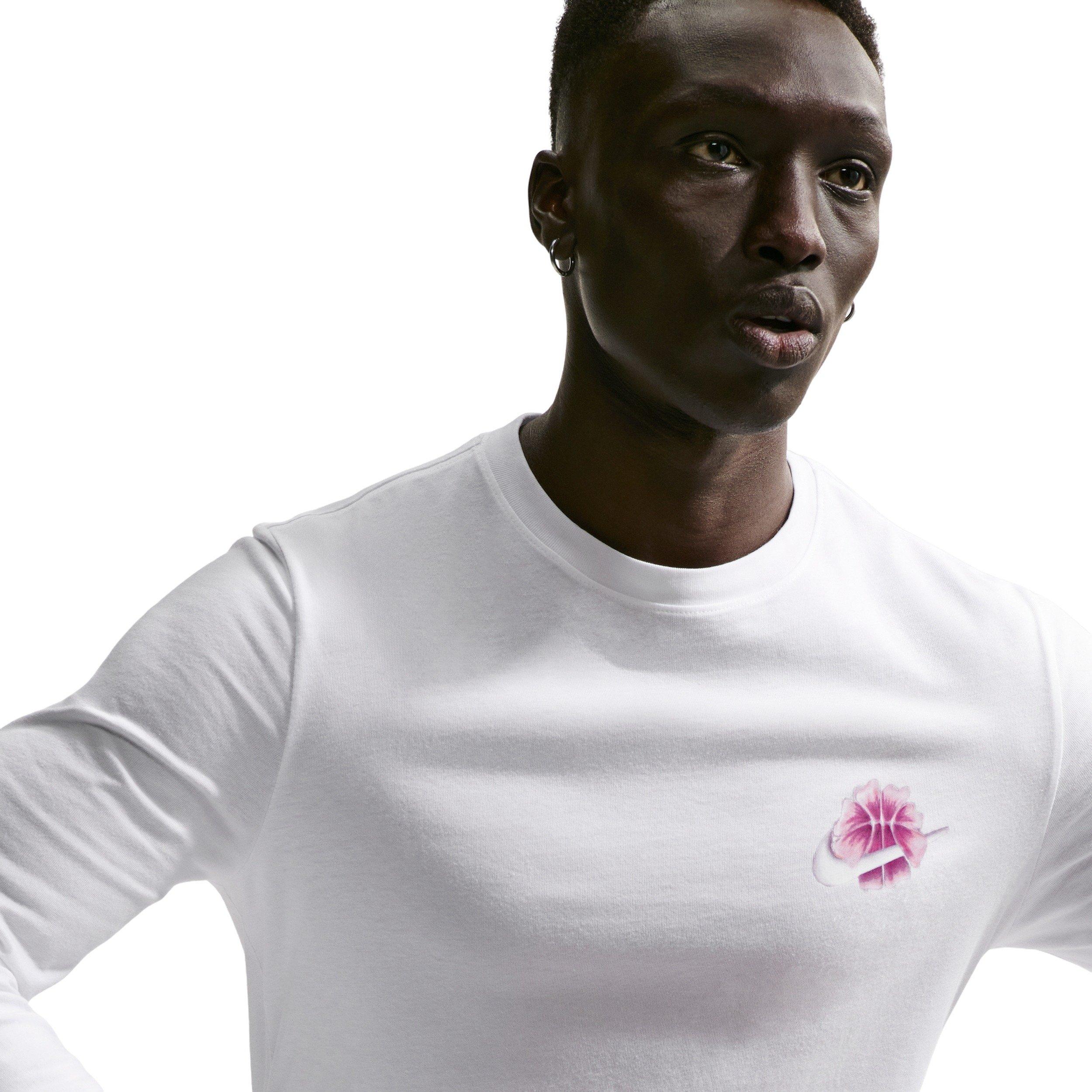 Nike Men's Standard Long-Sleeve OC Basketball T-Shirt - WHITE Thumbnail View 3