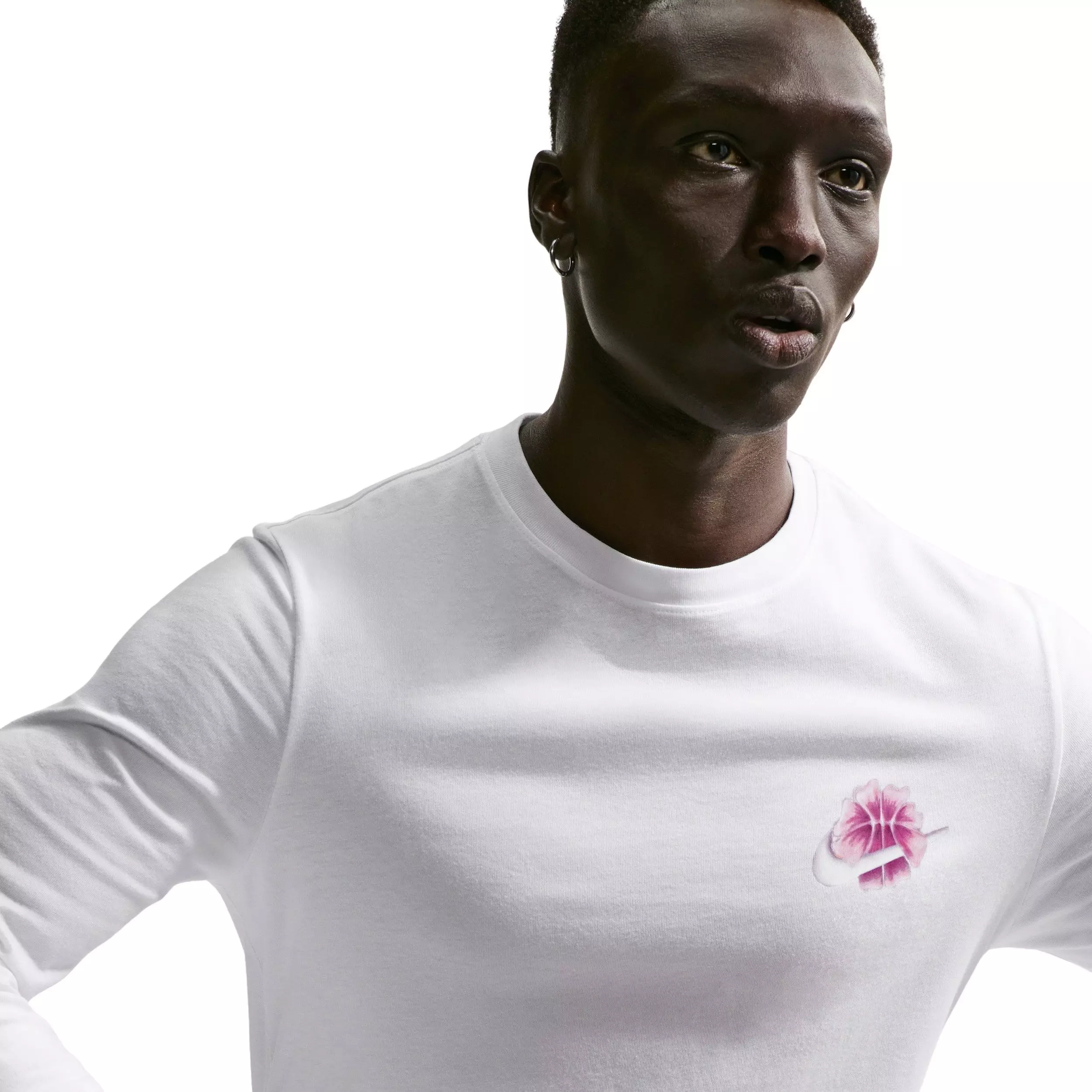 Nike Men's Standard Long-Sleeve OC Basketball T-Shirt - WHITE