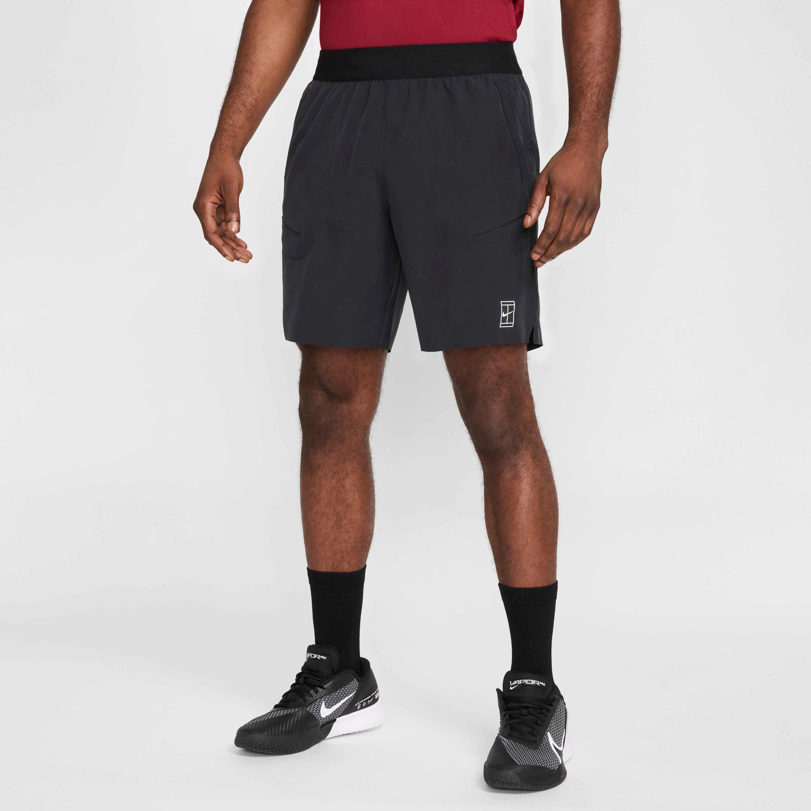 NikeCourt Men's Advantage Dri-FIT 8" Tennis Shorts - BLACK Thumbnail View 3