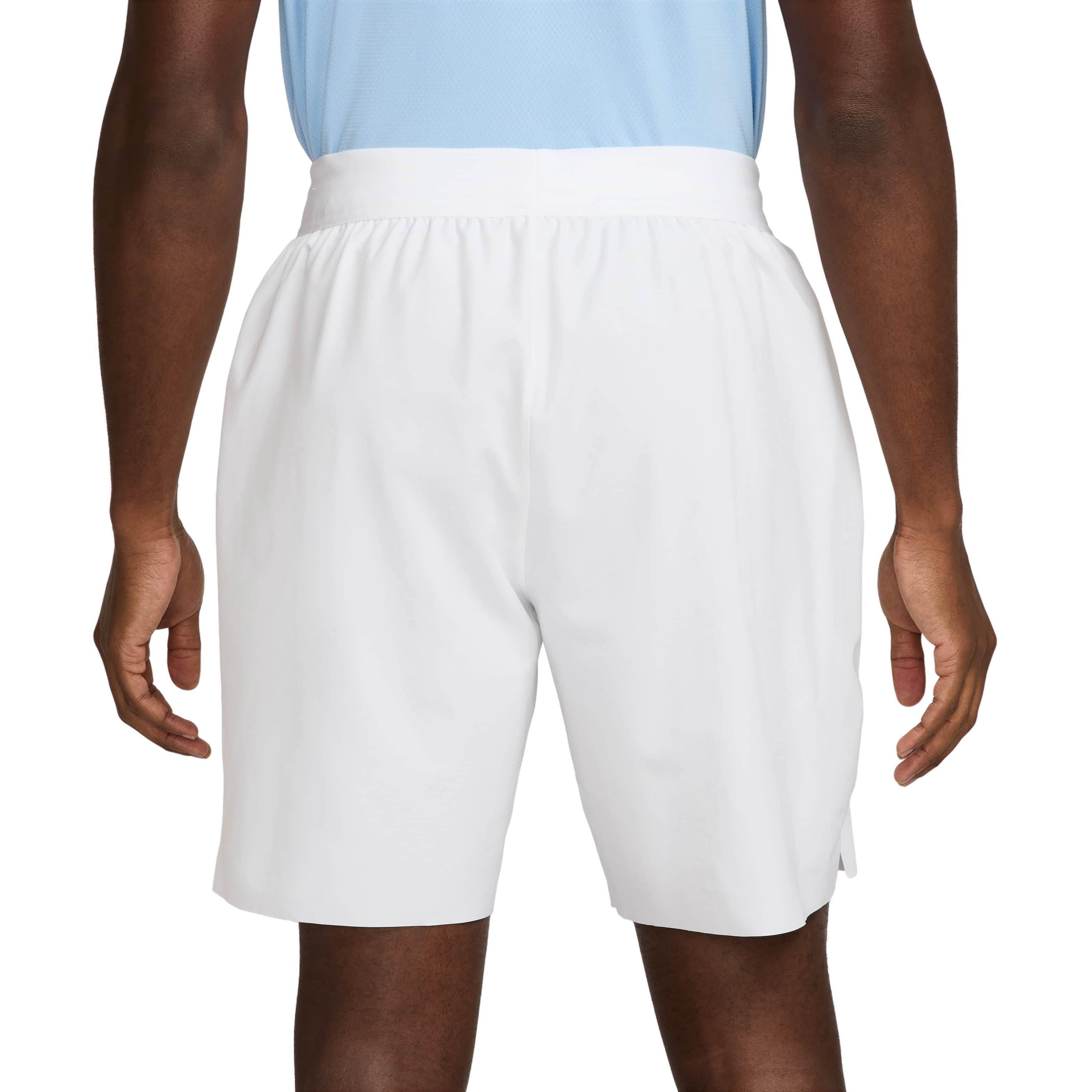 NikeCourt Men's Advantage Dri-FIT 8" Tennis Shorts - WHITE Thumbnail View 2