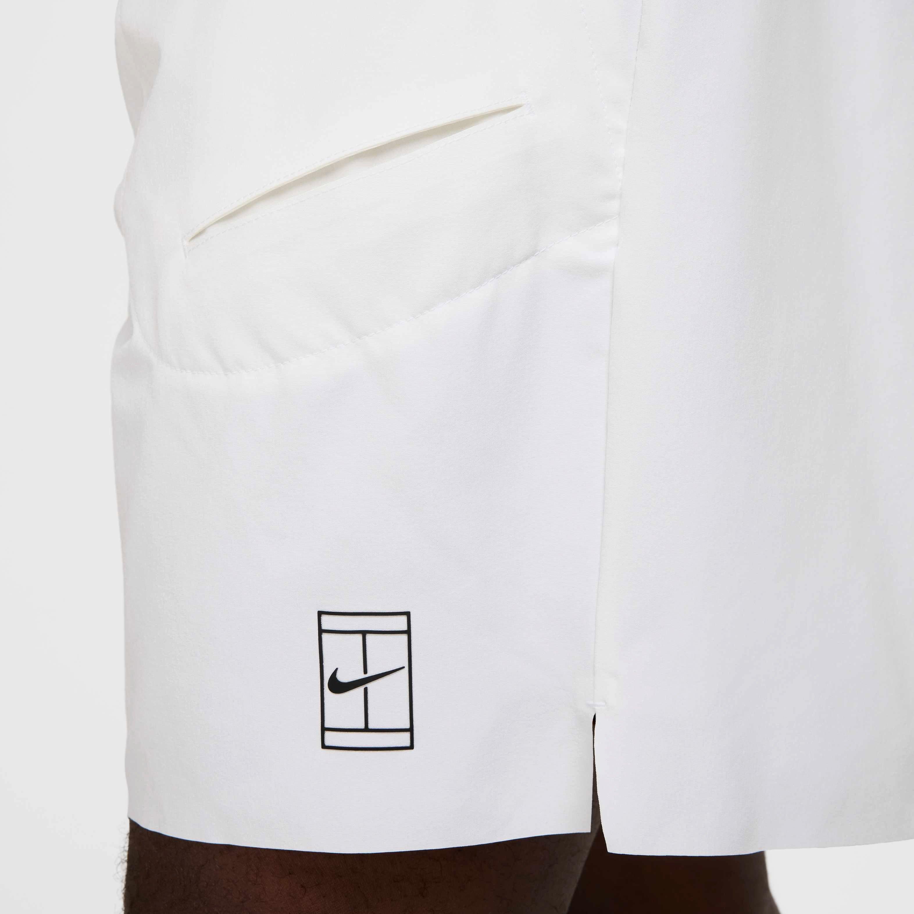 NikeCourt Men's Advantage Dri-FIT 8" Tennis Shorts - WHITE Thumbnail View 6