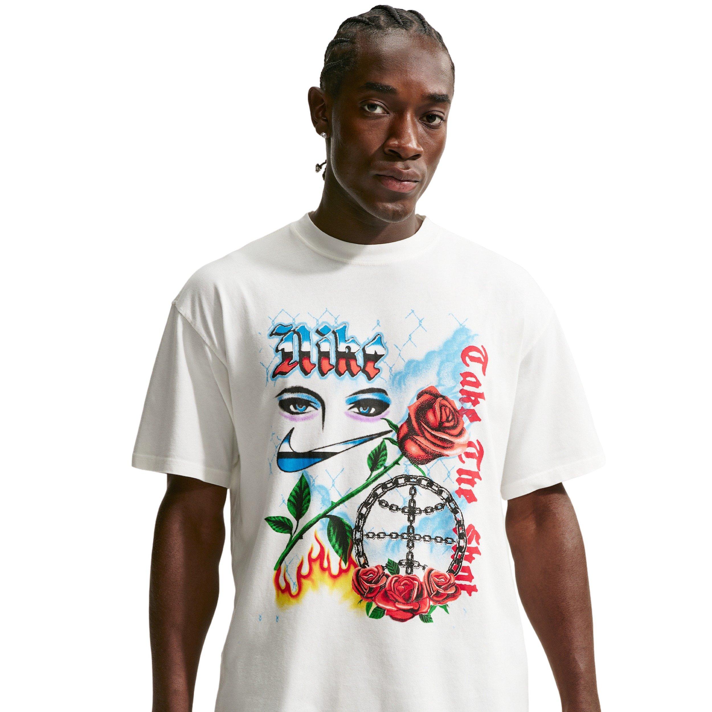 Nike Men's Loose Take the Shot OC 2 Basketball T-Shirt - White - WHITE Thumbnail View 1