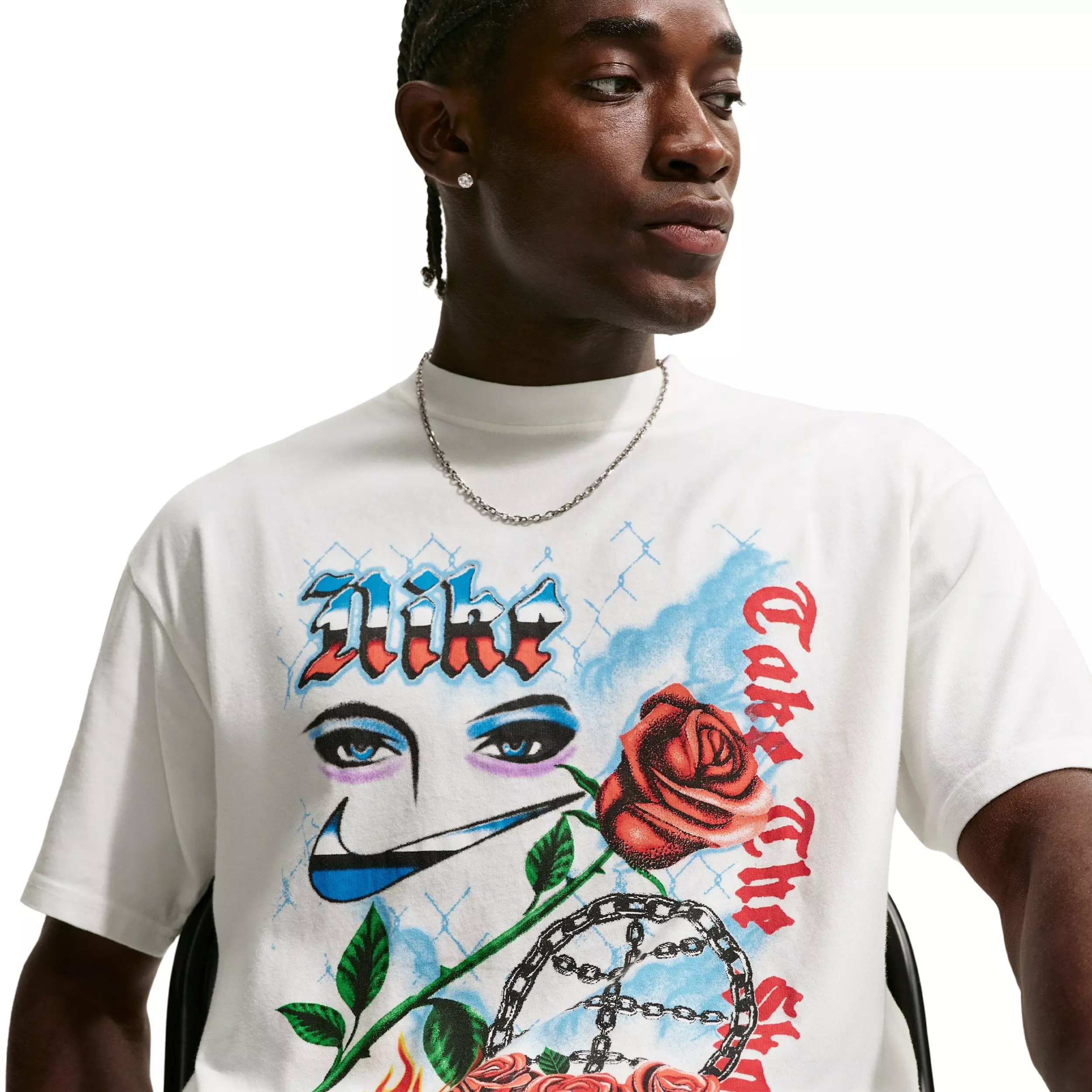 Nike Men's Loose Take the Shot OC 2 Basketball T-Shirt - White - WHITE