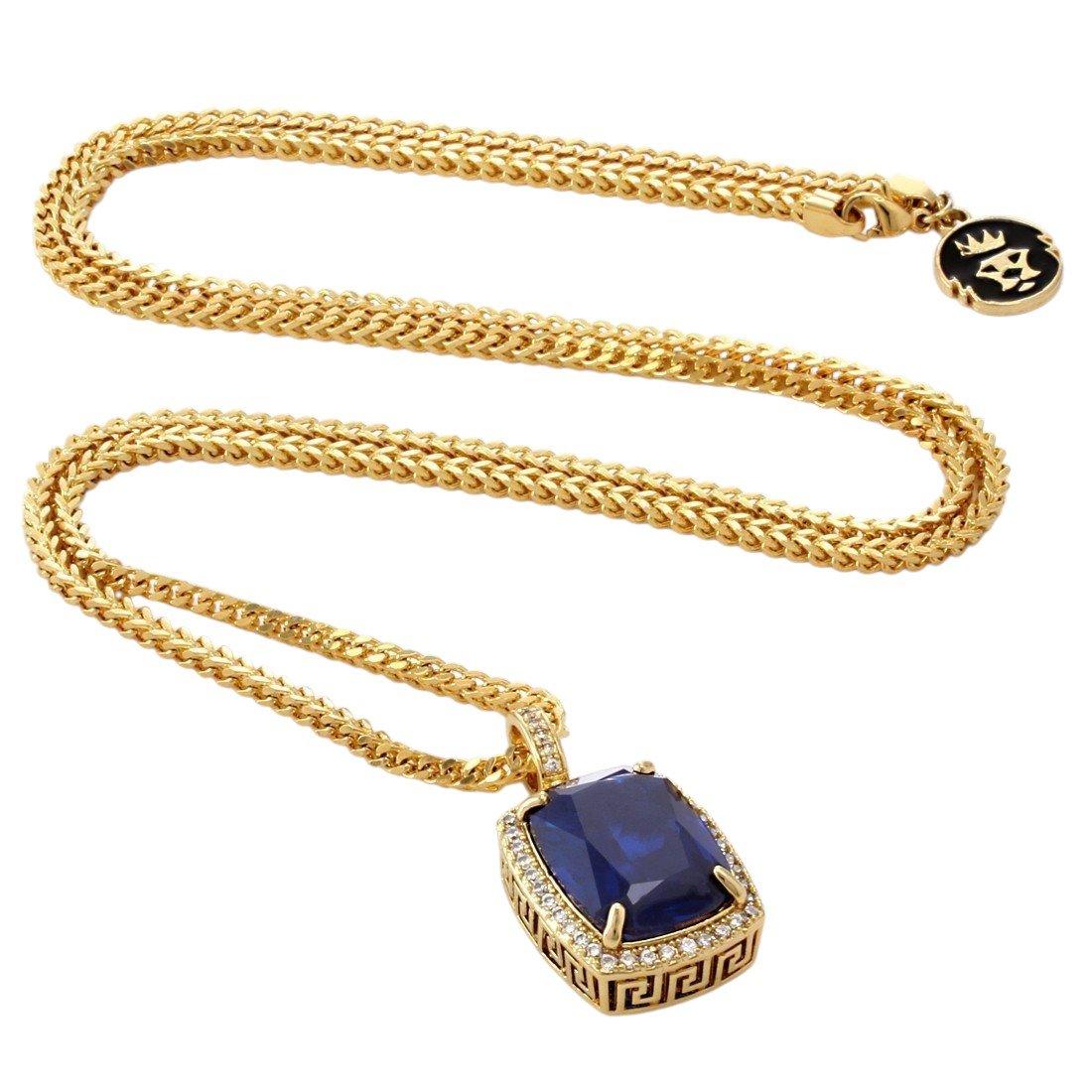 King Ice Sapphire Crown Julz Necklace - Gold - GOLD