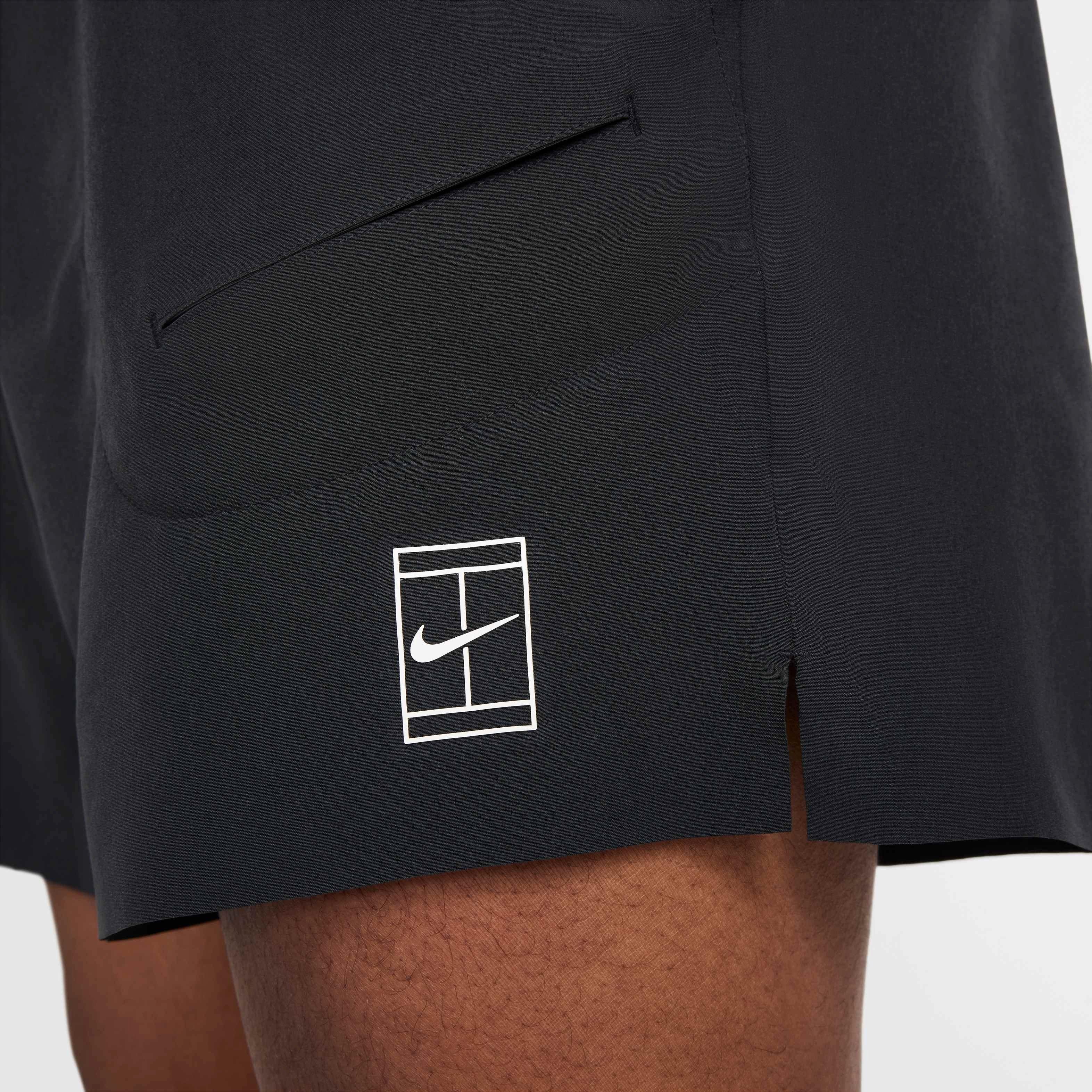 NikeCourt Men's Advantage Dri-FIT 6" Tennis Shorts - BLACK Thumbnail View 6