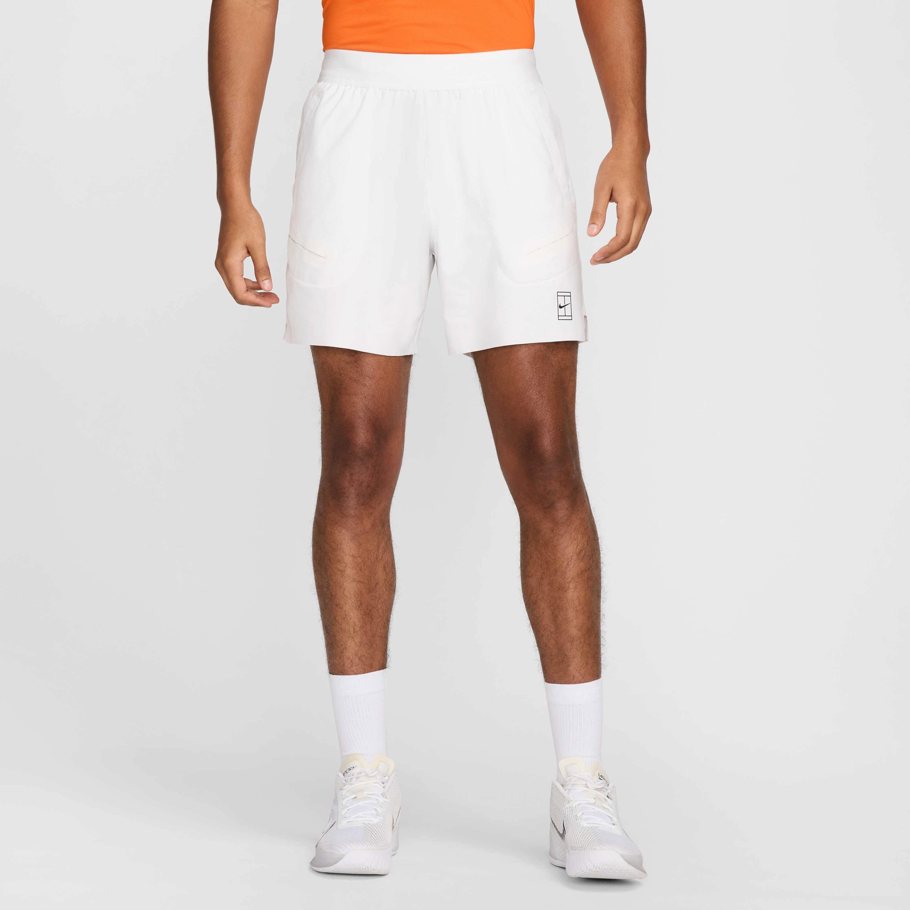 NikeCourt Men's Advantage Dri-FIT 6" Tennis Shorts - WHITE Thumbnail View 3