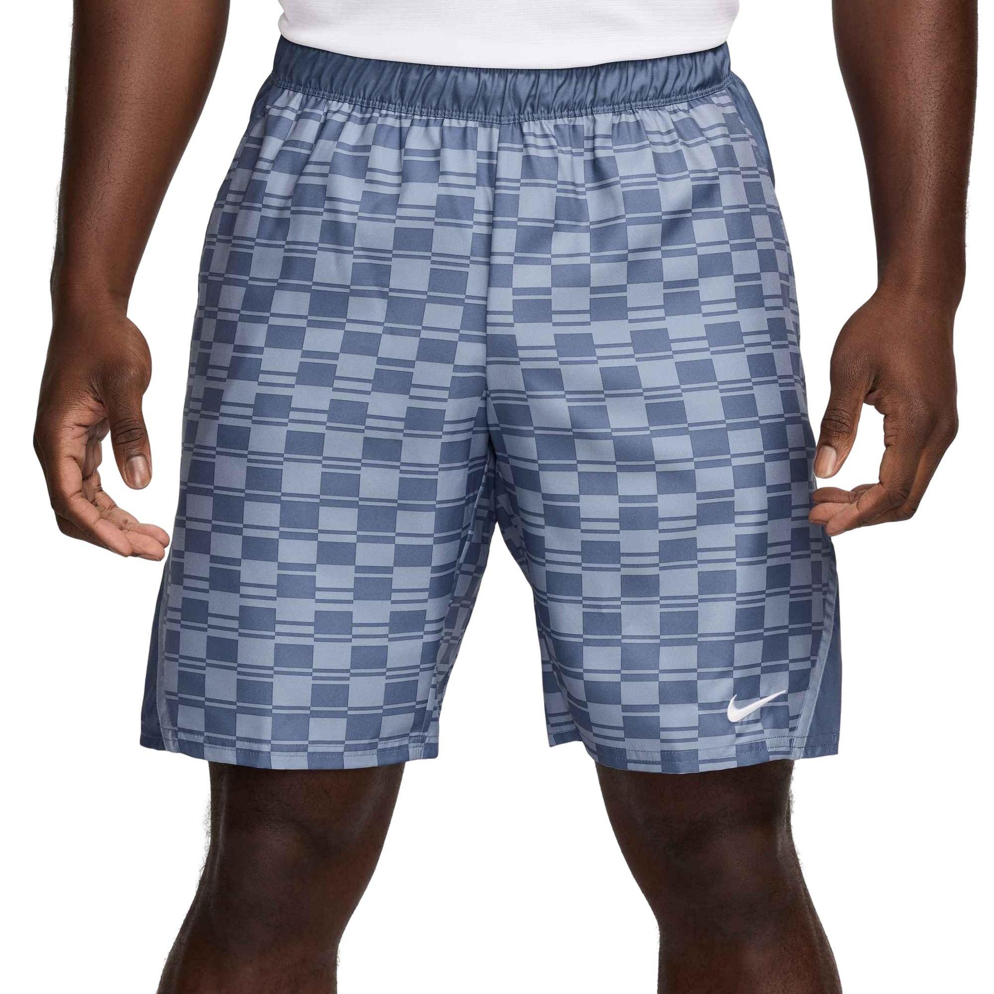 NikeCourt Men's Victory 9" AOP Dri-FIT Tennis Shorts - BLUE Thumbnail View 1