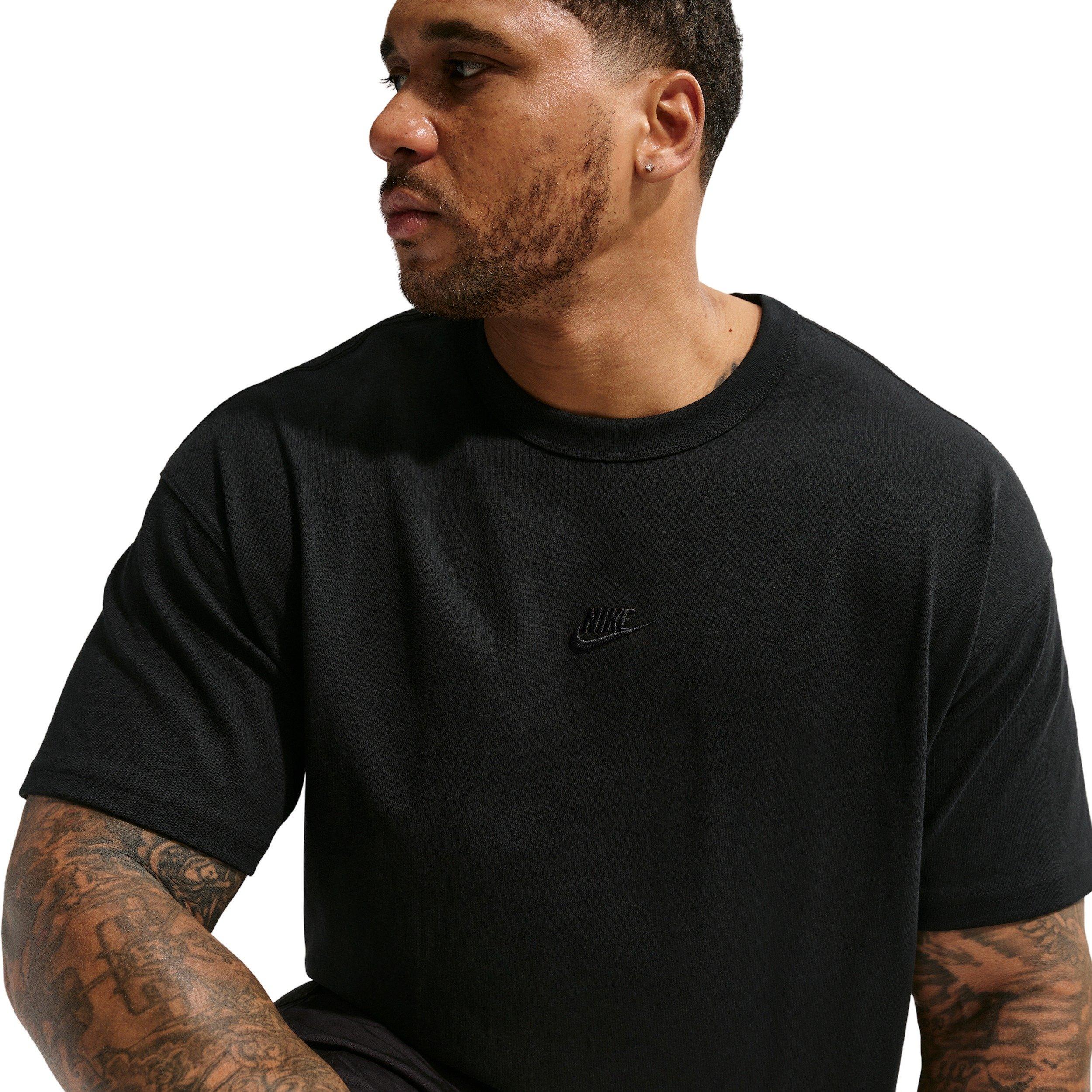 Nike Men's Sportswear Premium Essentials LSE T-Shirt - BLACK Thumbnail View 3