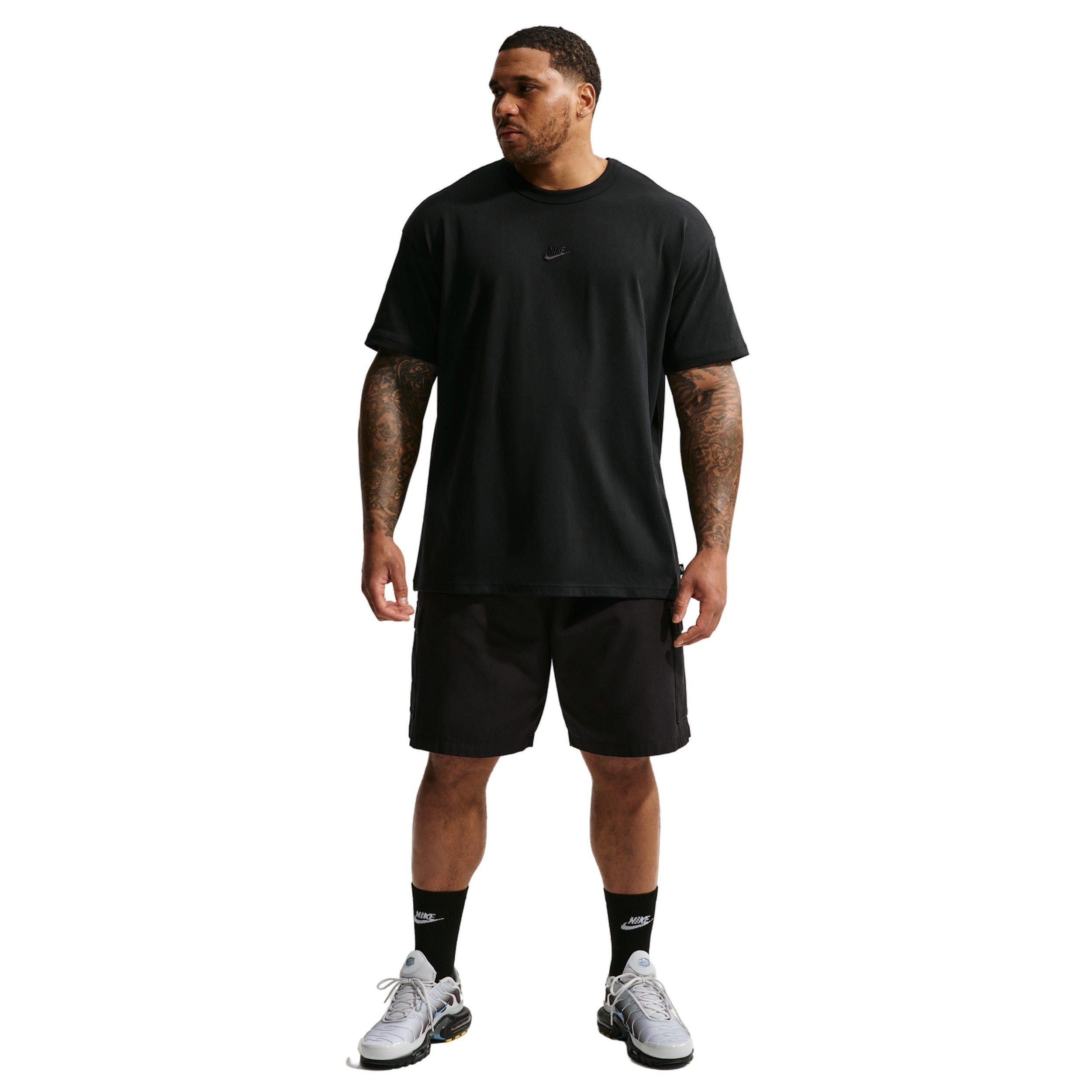 Nike Men's Sportswear Premium Essentials LSE T-Shirt - BLACK Thumbnail View 4