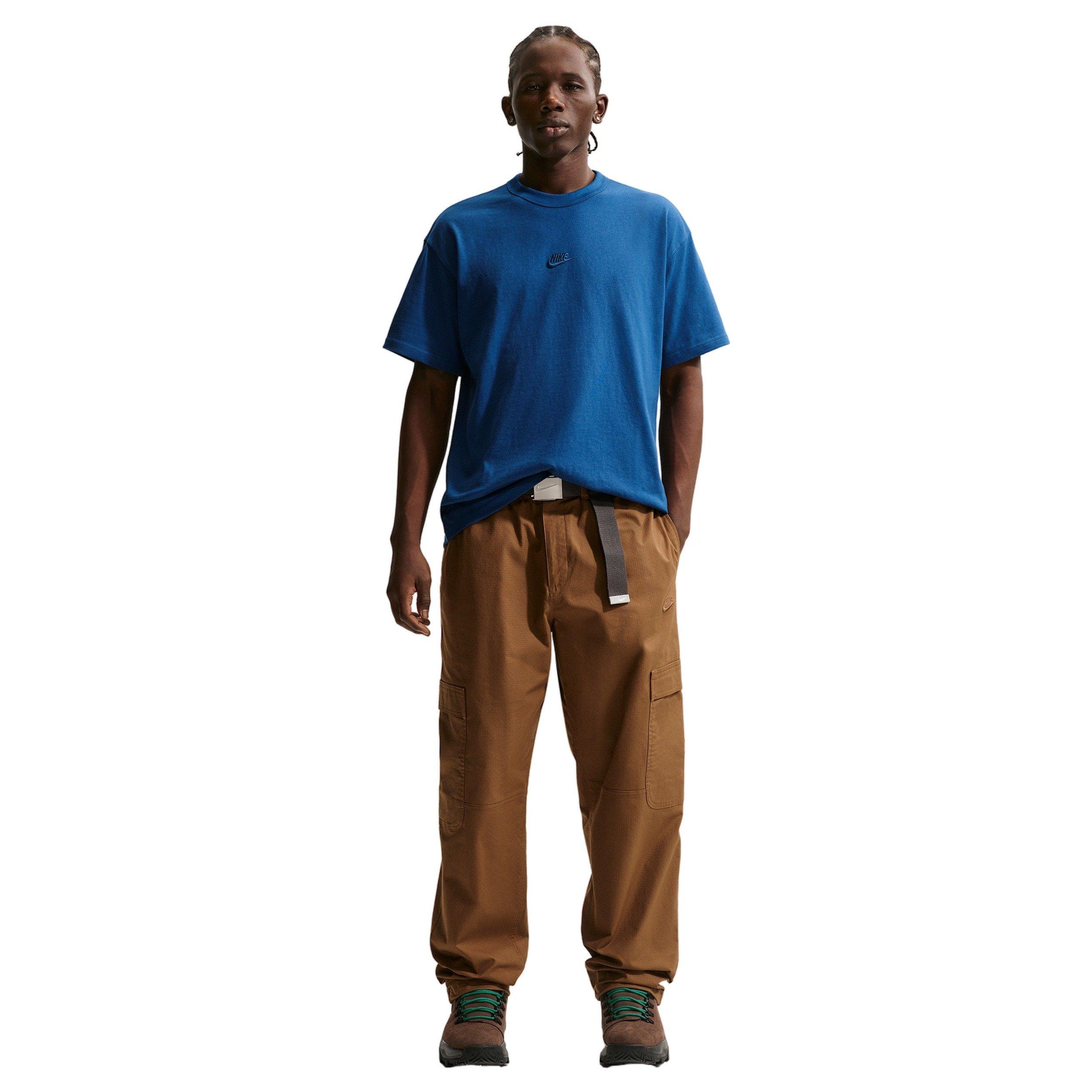 Nike Men's Sportswear Premium Essentials LSE T-Shirt - BLUE Thumbnail View 4