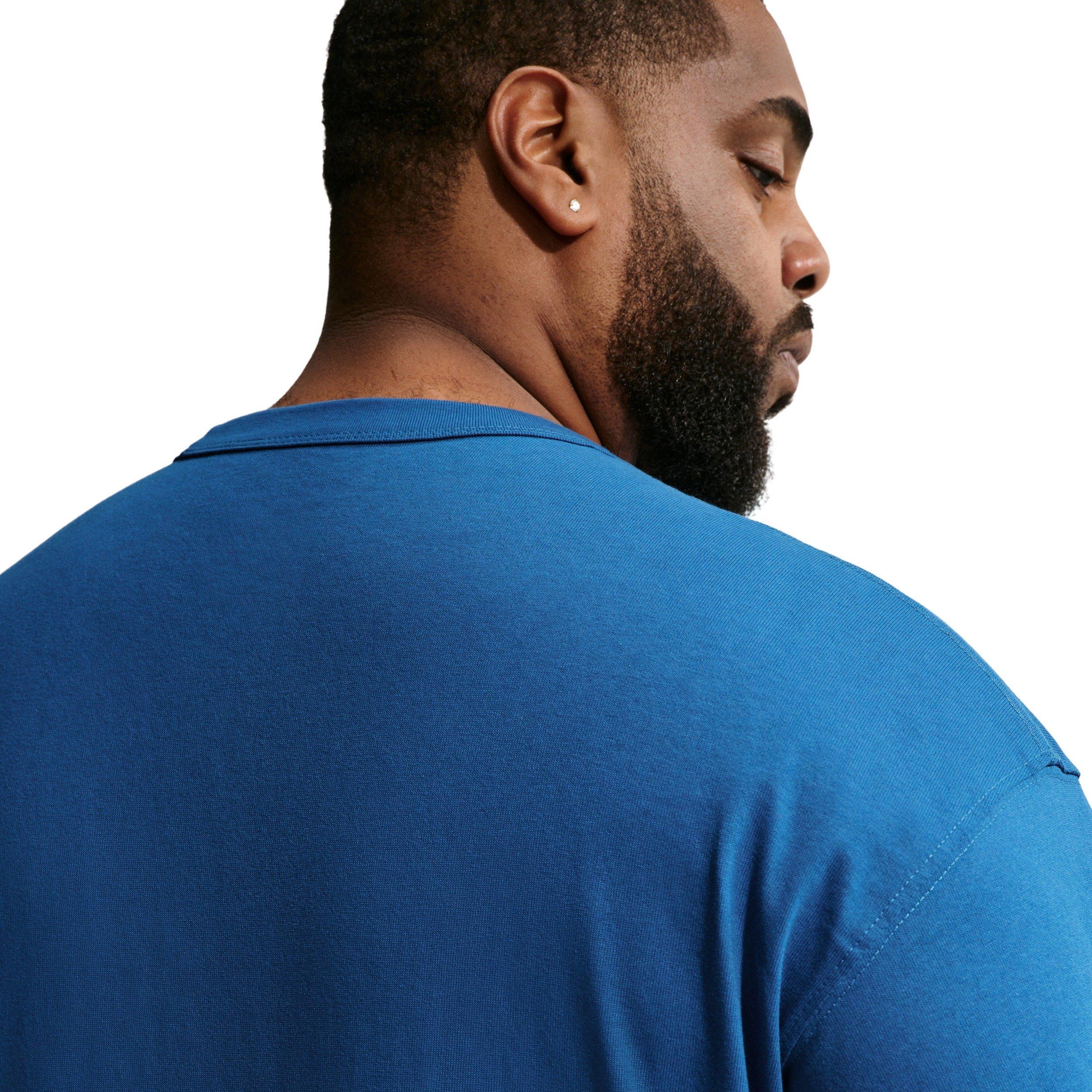 Nike Men's Sportswear Premium Essentials LSE T-Shirt - BLUE Thumbnail View 7