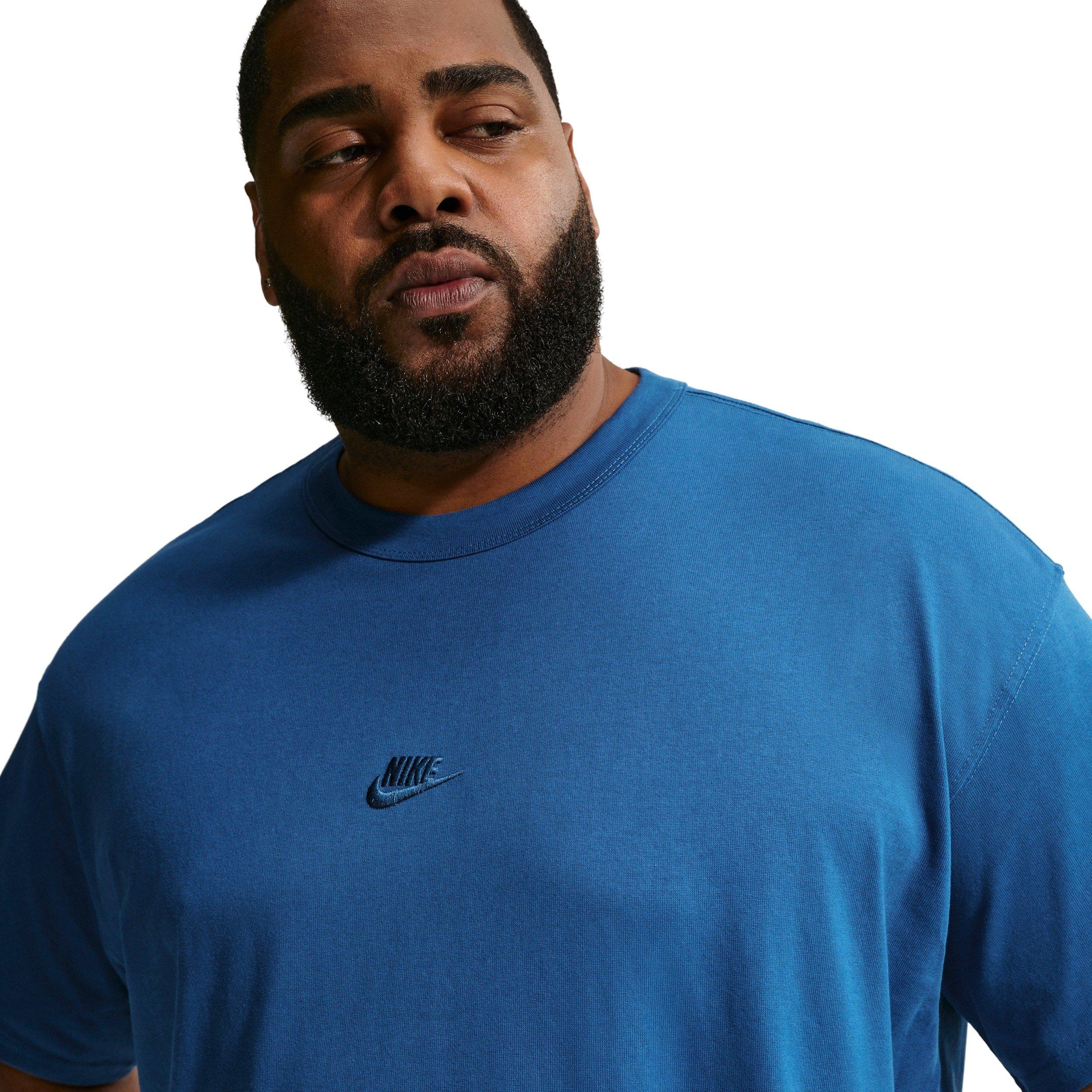 Nike Men's Sportswear Premium Essentials LSE T-Shirt - BLUE Thumbnail View 8