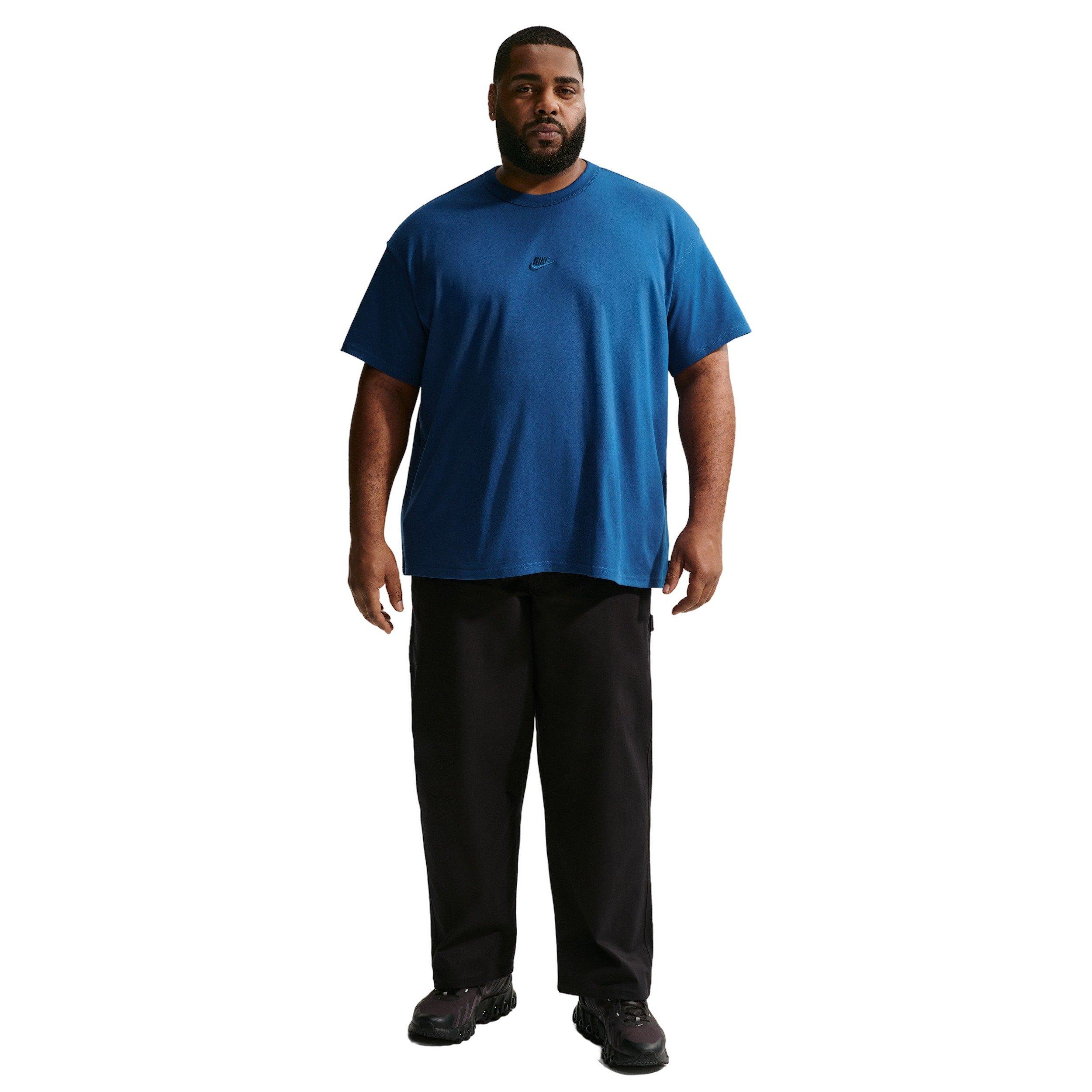 Nike Men's Sportswear Premium Essentials LSE T-Shirt - BLUE Thumbnail View 9