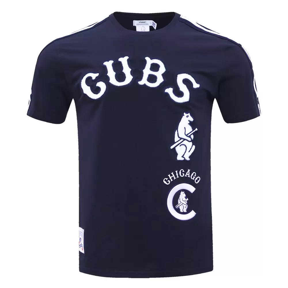 Pro Standard Men's MLB Chicago Cubs Retro Classic Single Jersey Striped Tee - Navy - NAVY