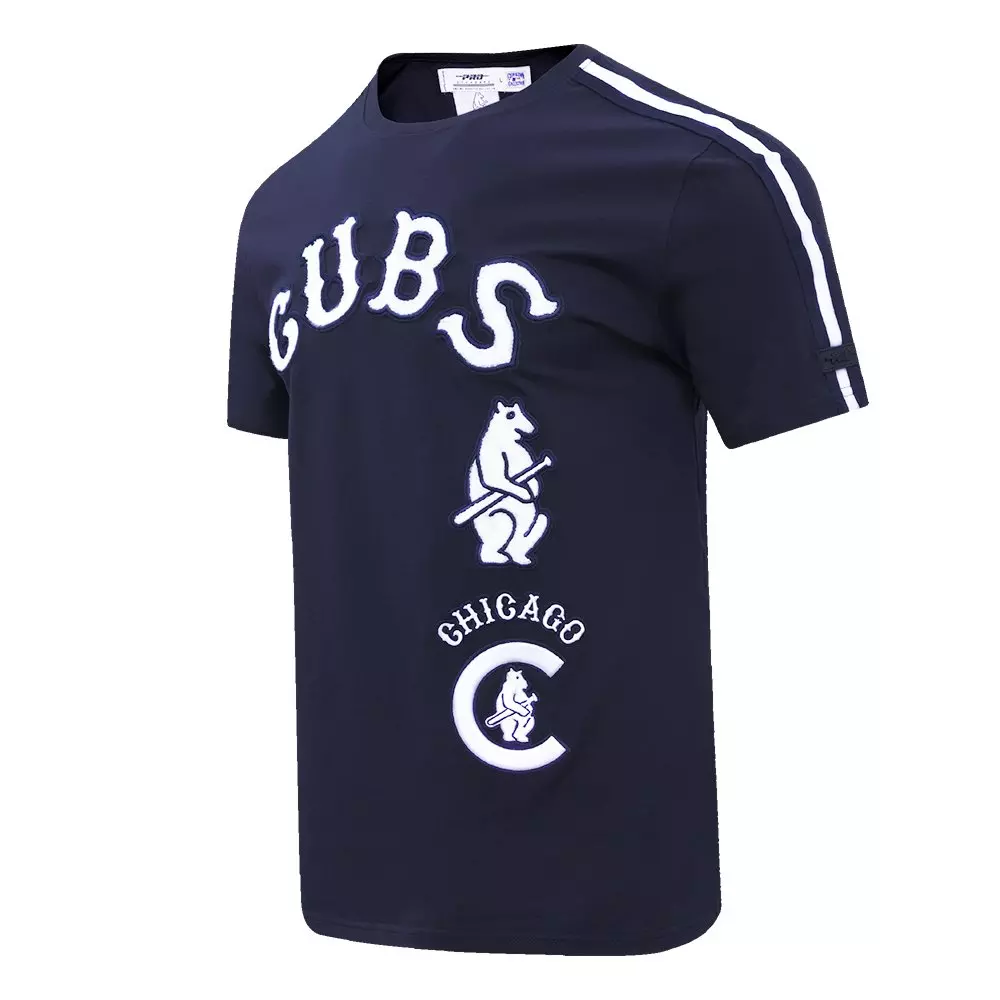 Pro Standard Men's MLB Chicago Cubs Retro Classic Single Jersey Striped Tee -Navy - NAVY