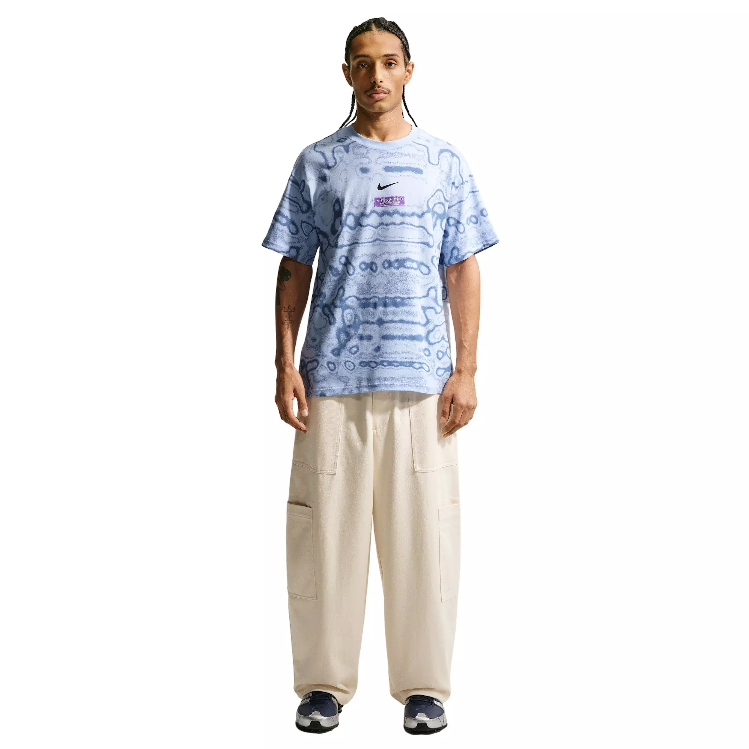 Nike Men's Sportswear LSE AM Day AOP T-Shirt - BLUE