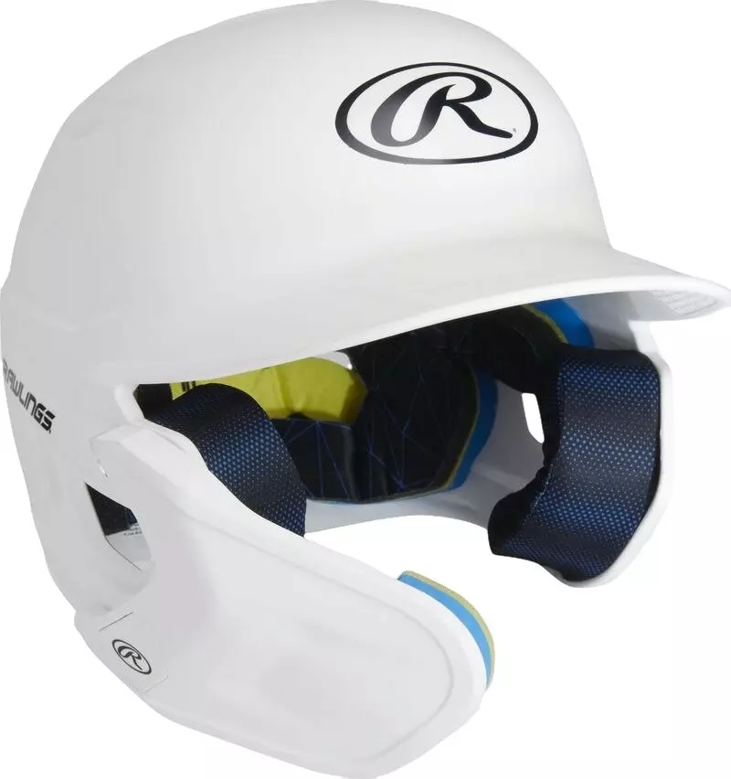 Rawlings Junior 2022 Mach Adjust Left-Handed Batting Helmet - WHITE