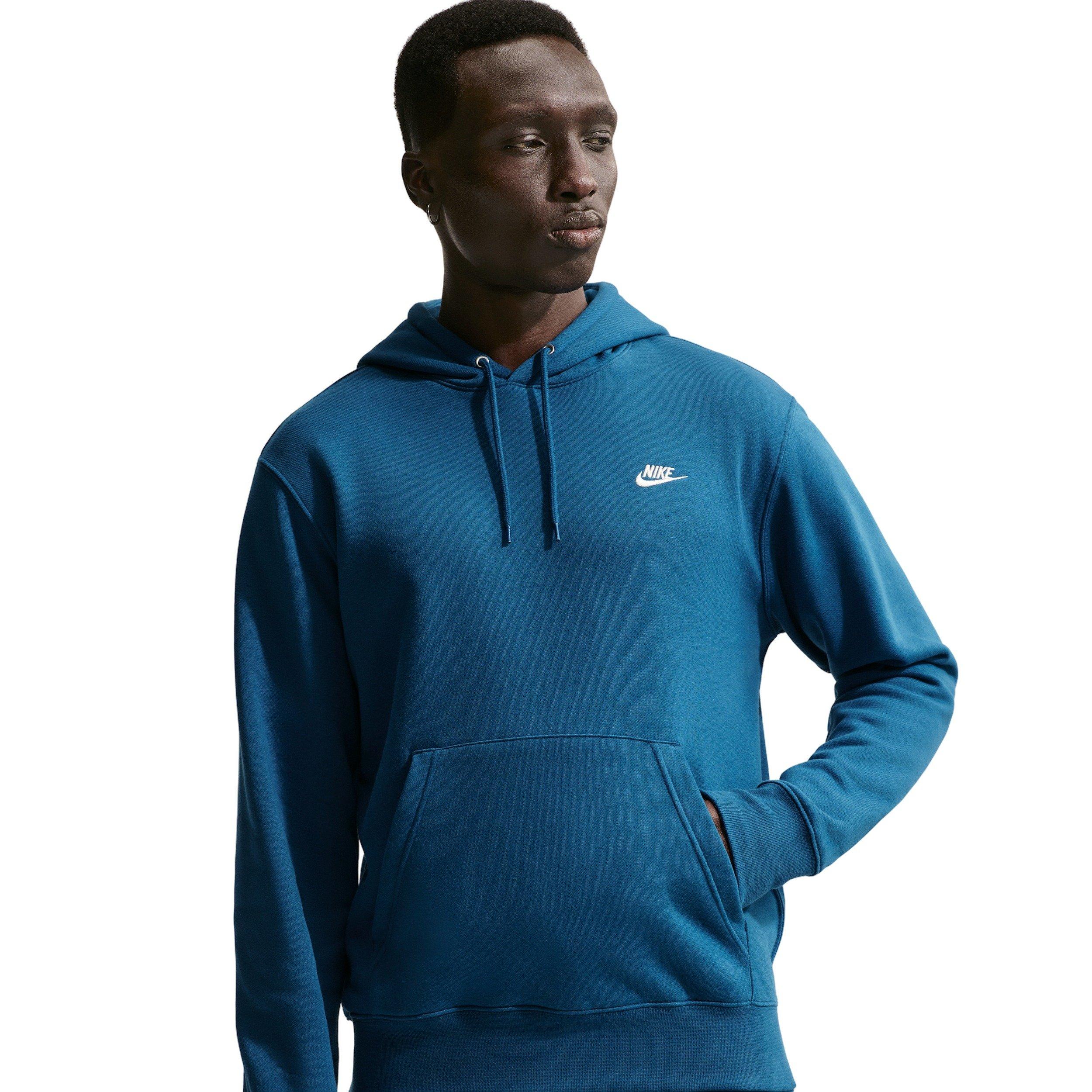 Nike Men's Club BB Pullover Fleece Hoodie - BLUE Thumbnail View 1