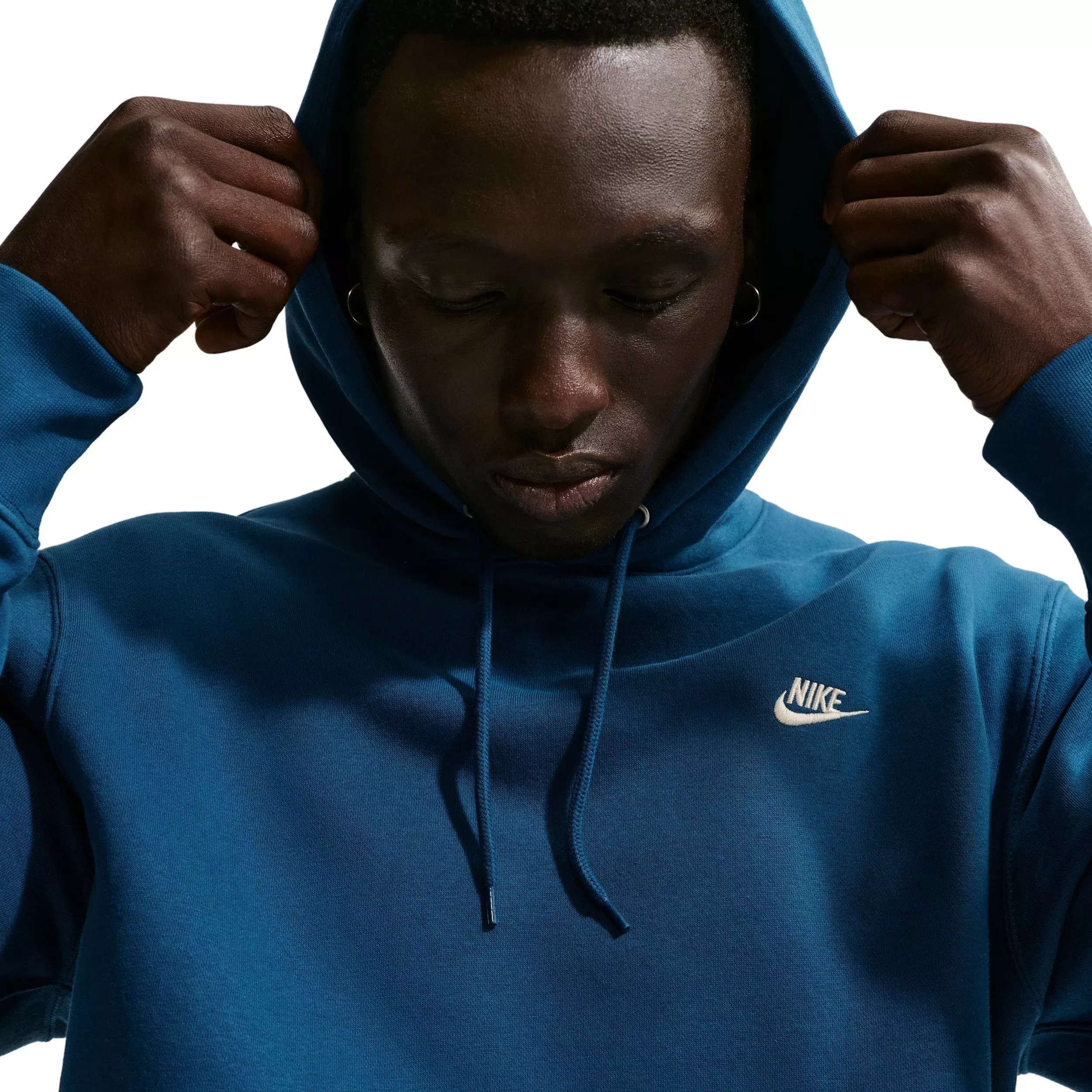 Nike Men's Club BB Pullover Fleece Hoodie - BLUE