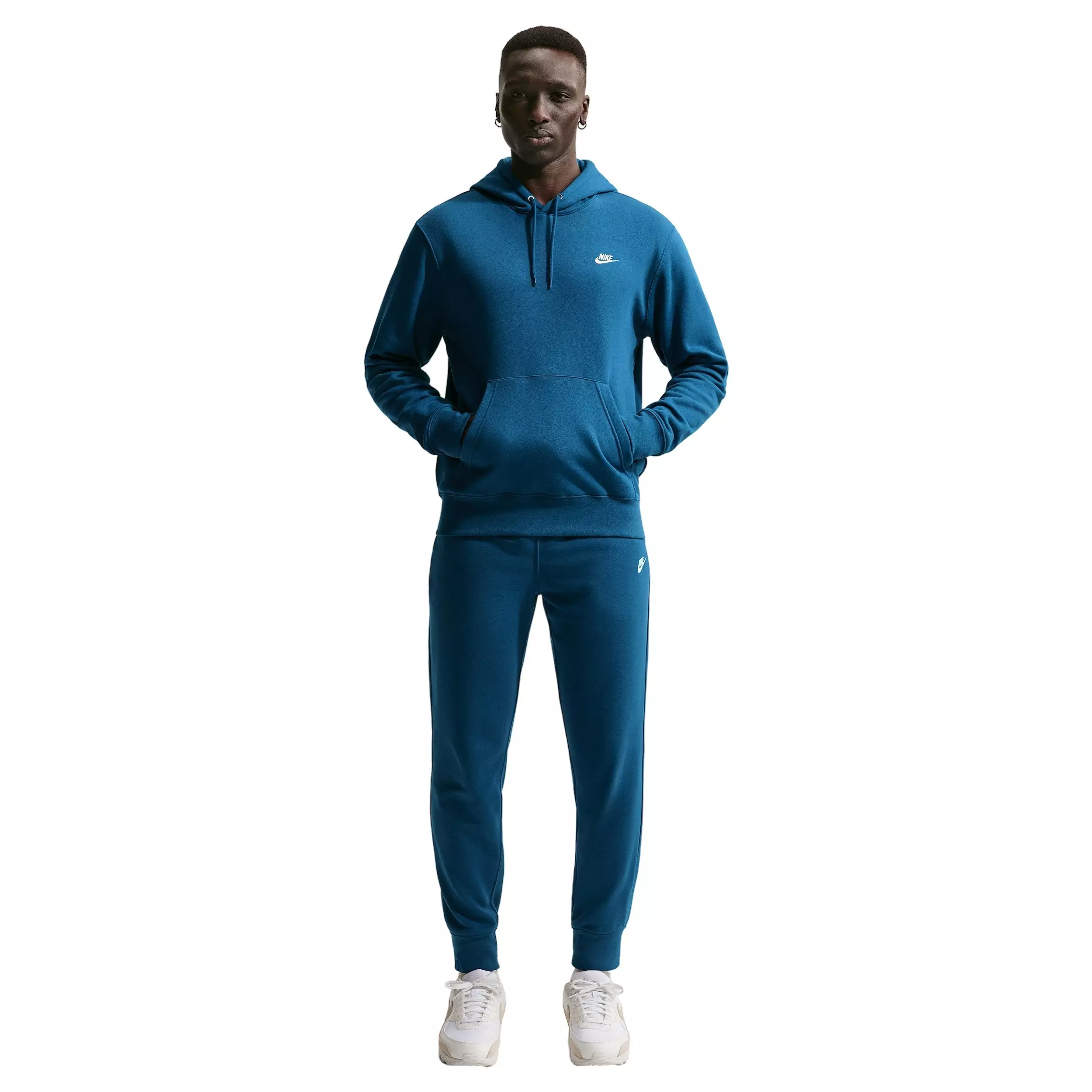 Nike Men's Club BB Pullover Fleece Hoodie - BLUE
