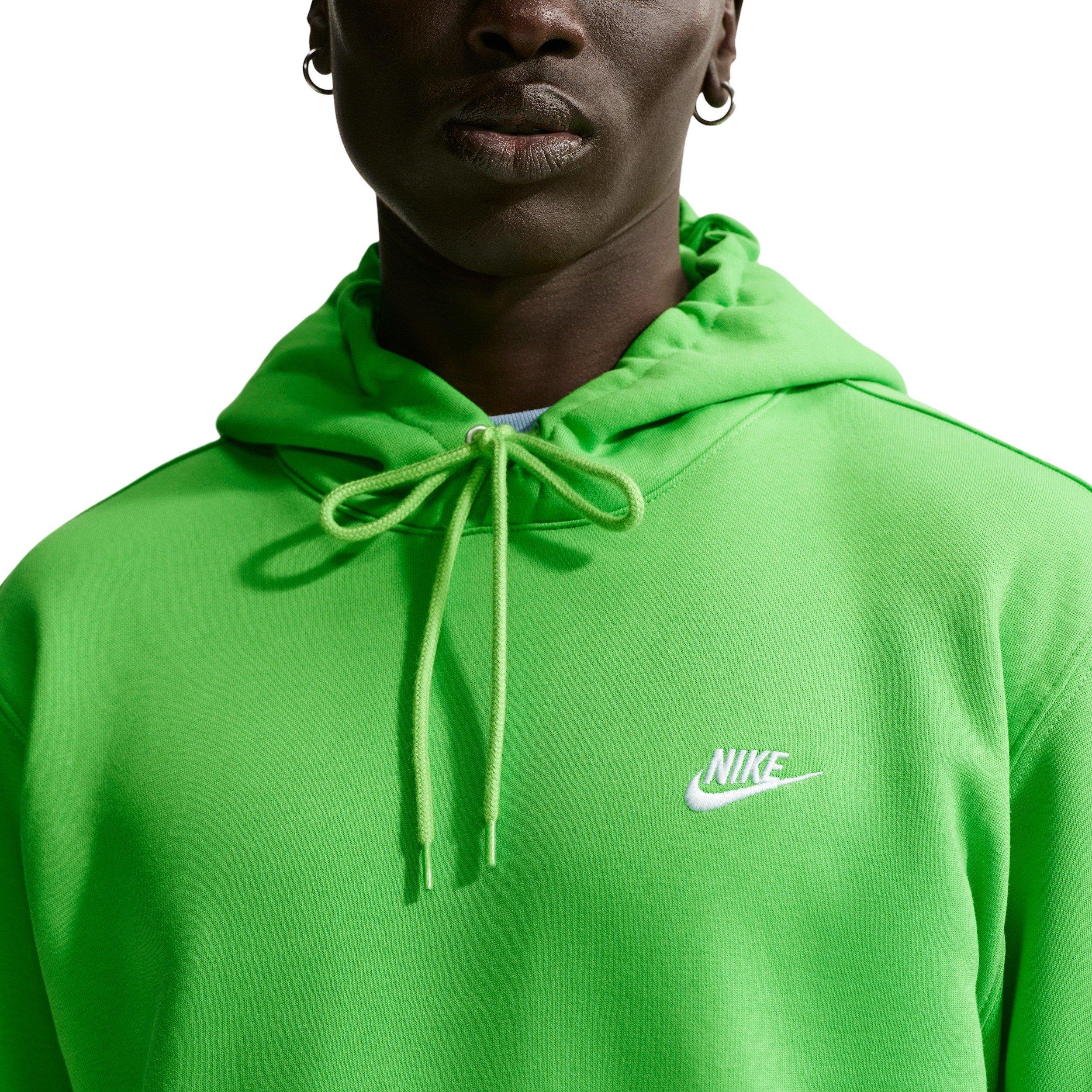 Nike Men's Club BB Pullover Fleece Hoodie - GREEN Thumbnail View 3