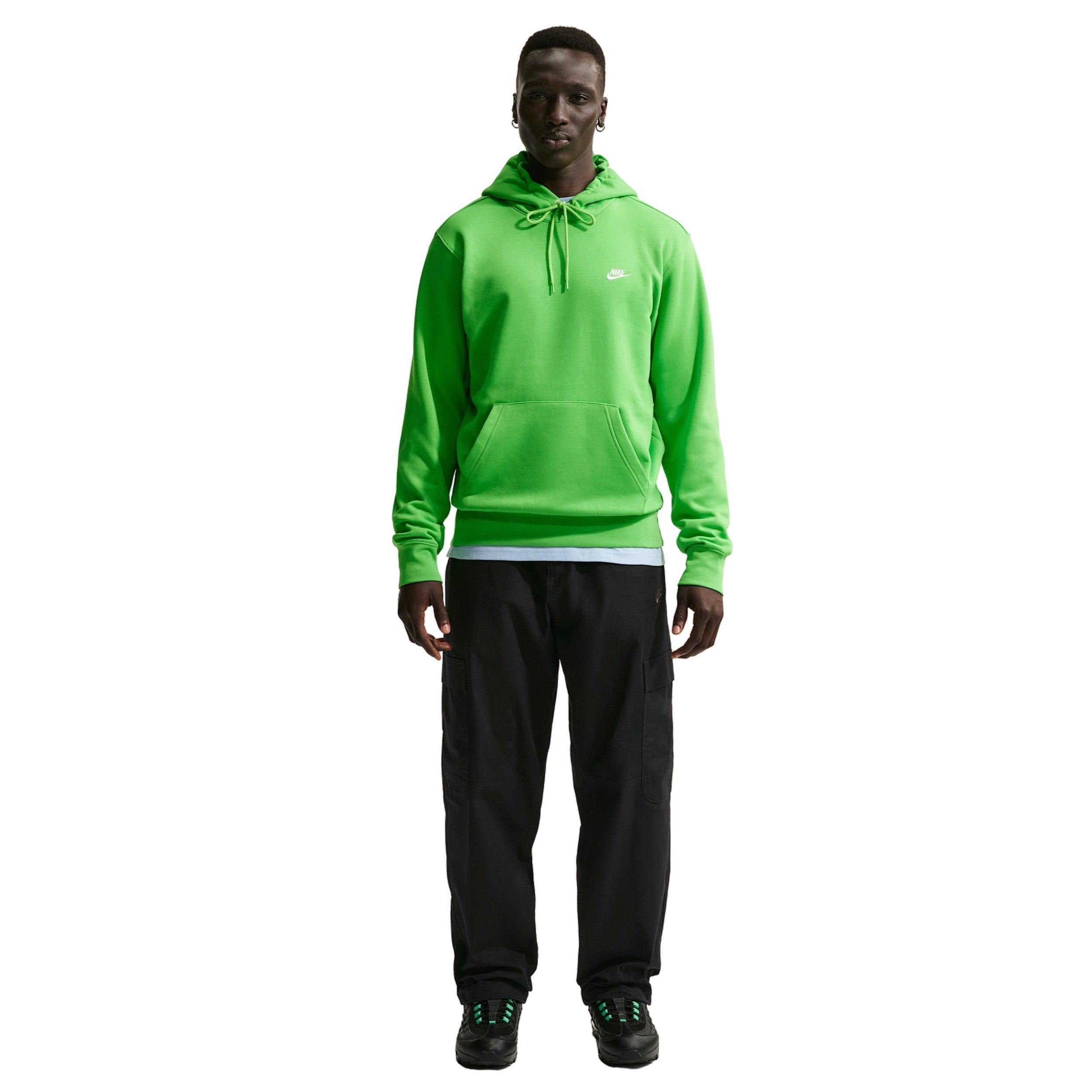 Nike Men's Club BB Pullover Fleece Hoodie - GREEN Thumbnail View 4