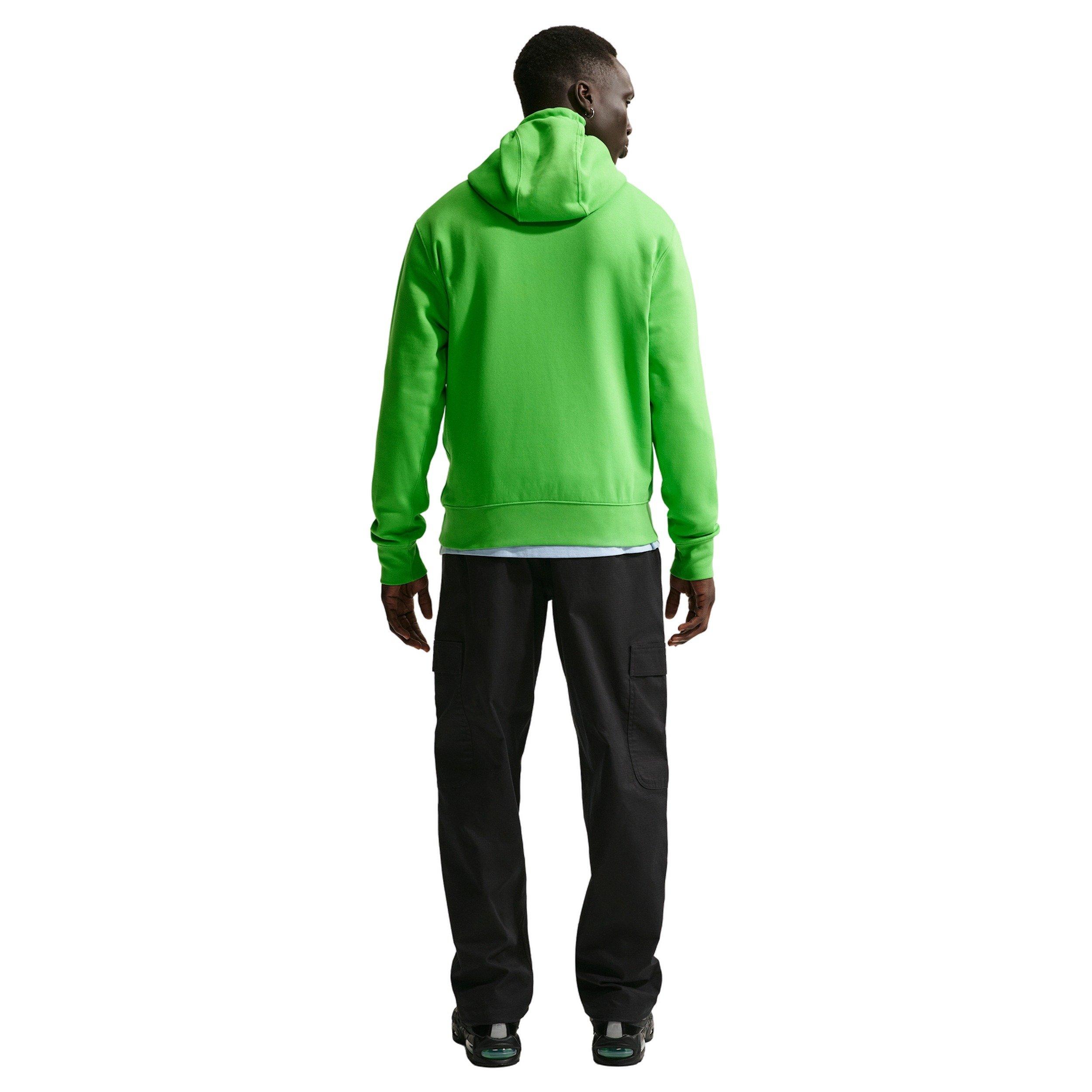 Nike Men's Club BB Pullover Fleece Hoodie - GREEN Thumbnail View 5