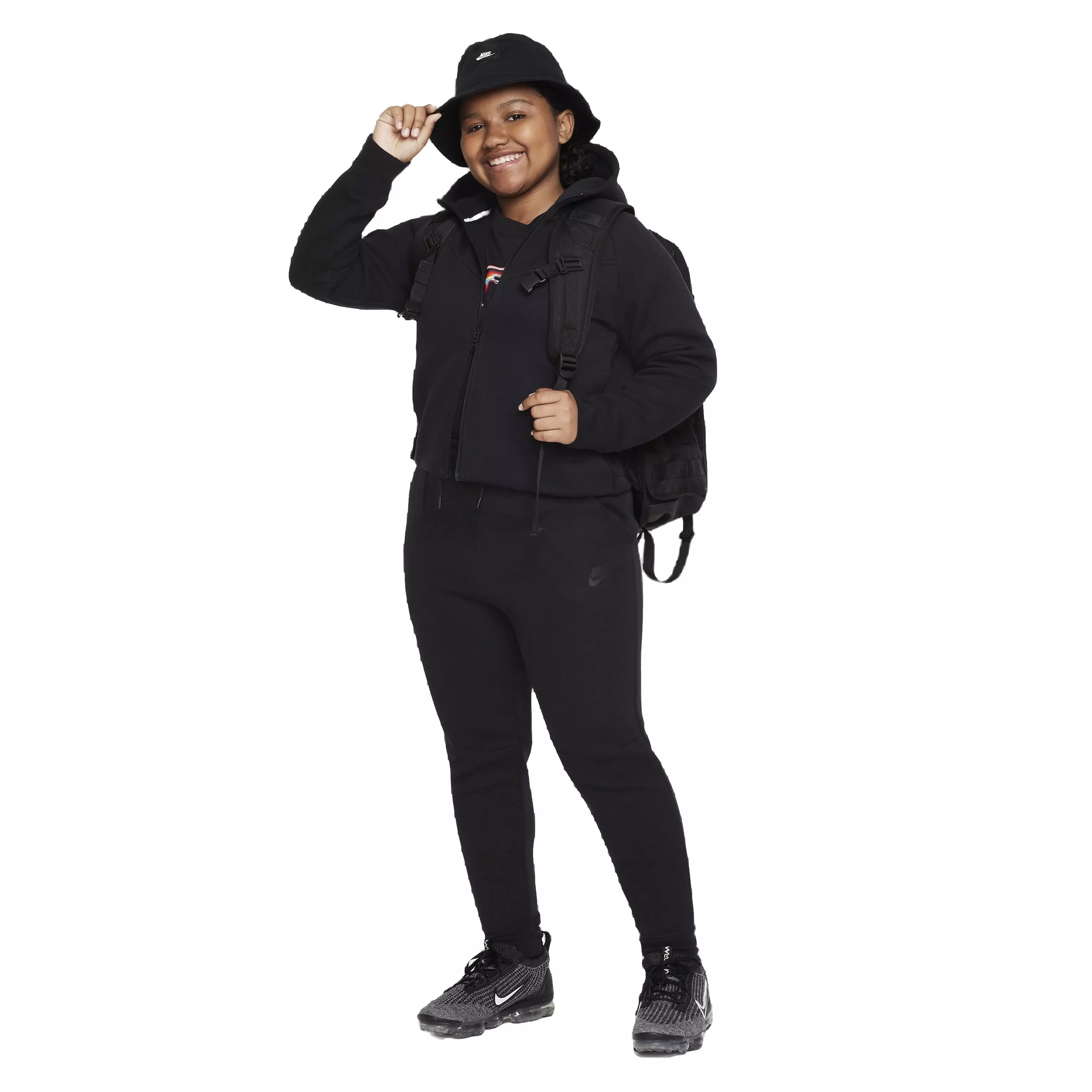 Nike Big Girls' Sportswear Tech Fleece Joggers -Black - BLACK