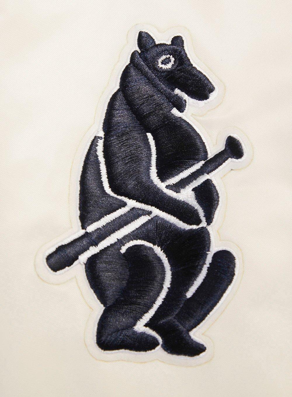 Pro Standard Men's MLB Chicago Cubs Retro Classic Rib Satin Jacket - Eggshell/Navy - EGGSHELL/NAVY Thumbnail View 7