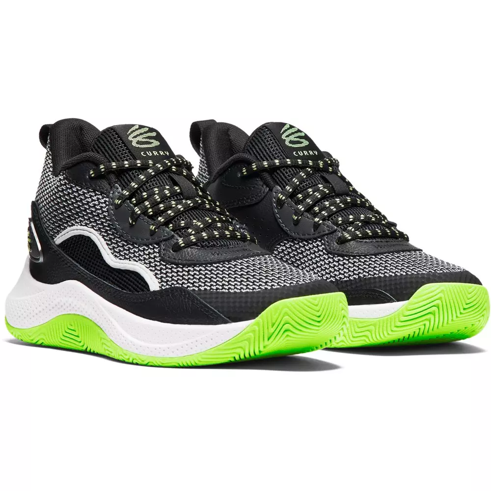 Under Armour Curry 3Z 24 "Black/Green/White" Grade School Boys' Basketball Shoe - BLACK/GREEN/WHITE