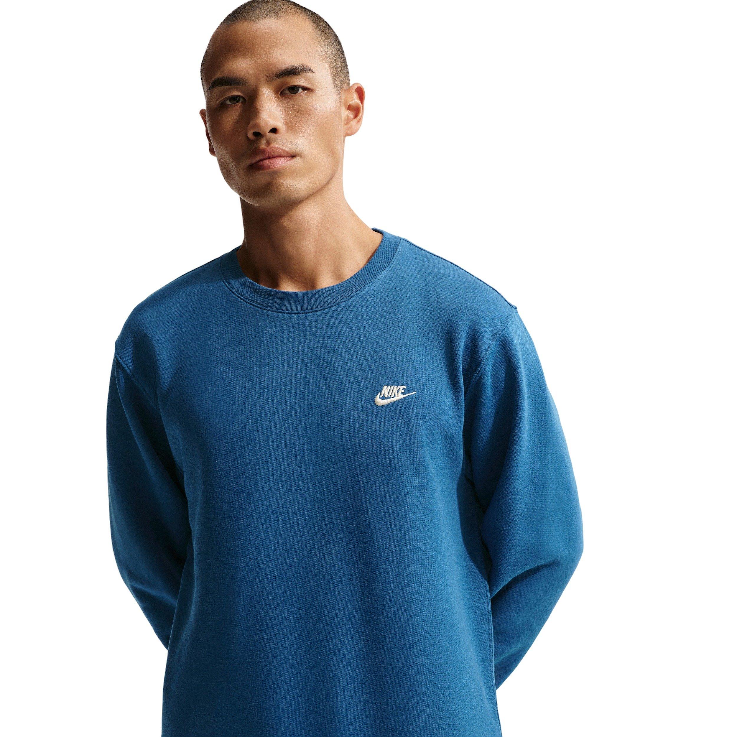 Nike Men's Club BB Fleece Crew - BLUE Thumbnail View 1