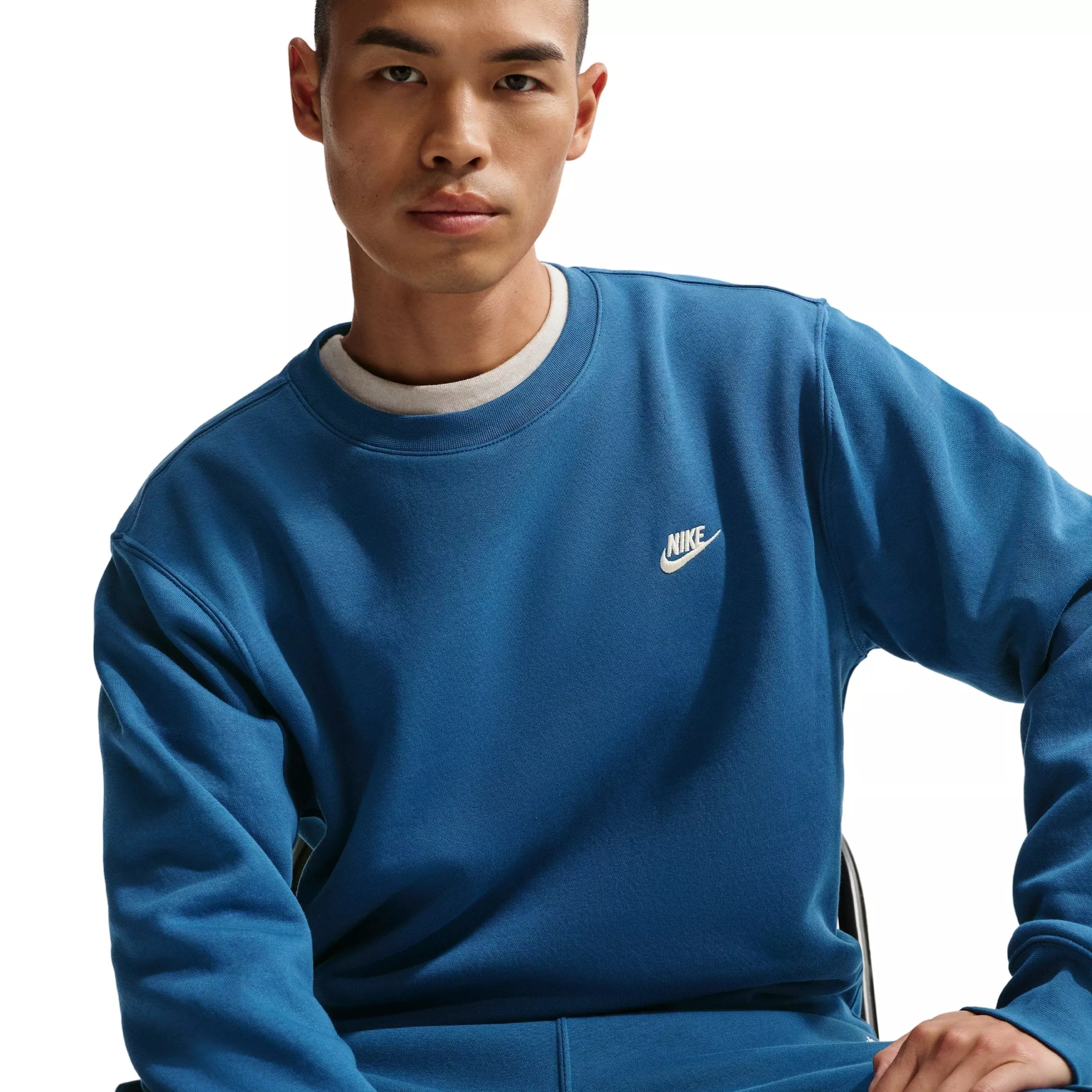 Nike Men's Club BB Fleece Crew - BLUE