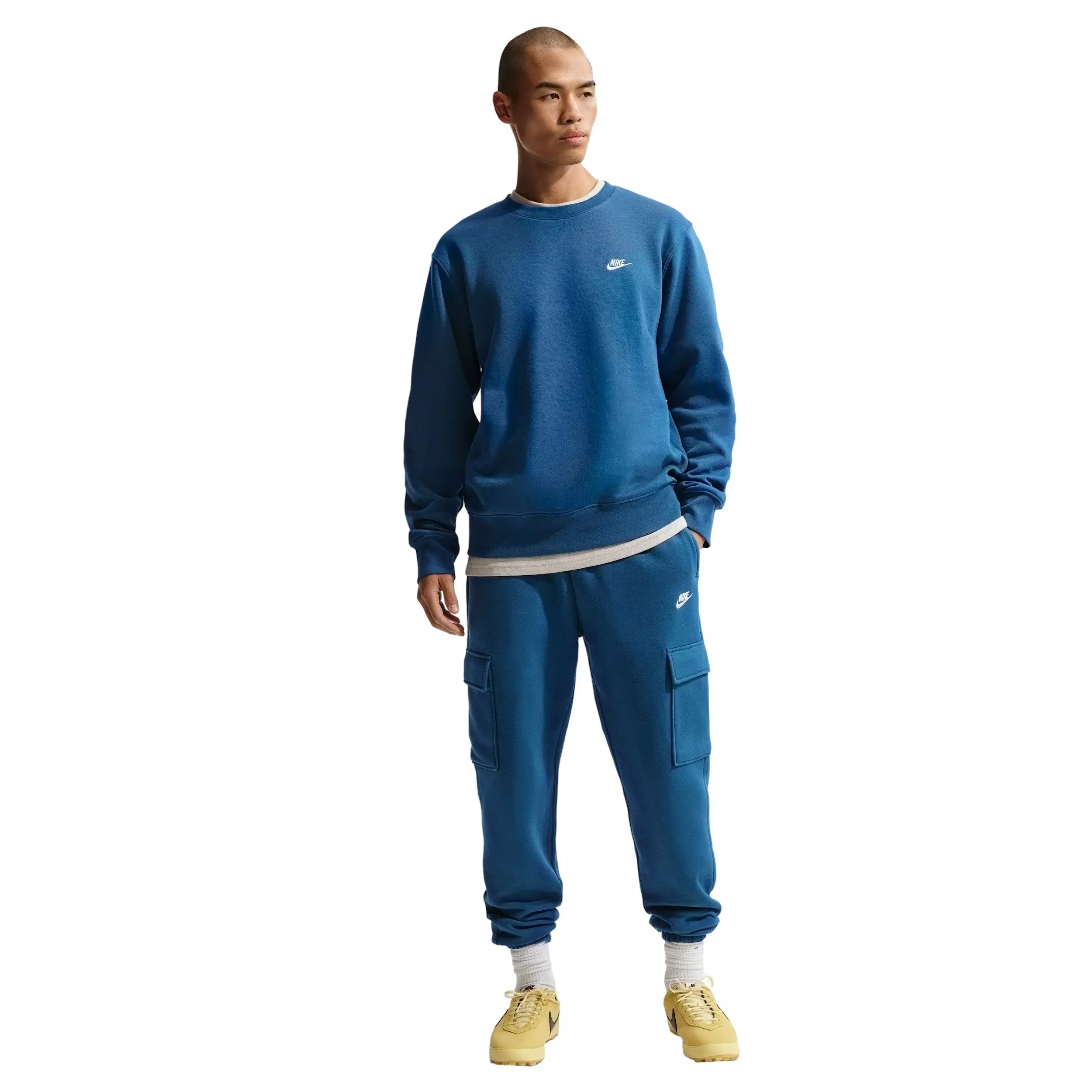 Nike Men's Club BB Fleece Crew - BLUE