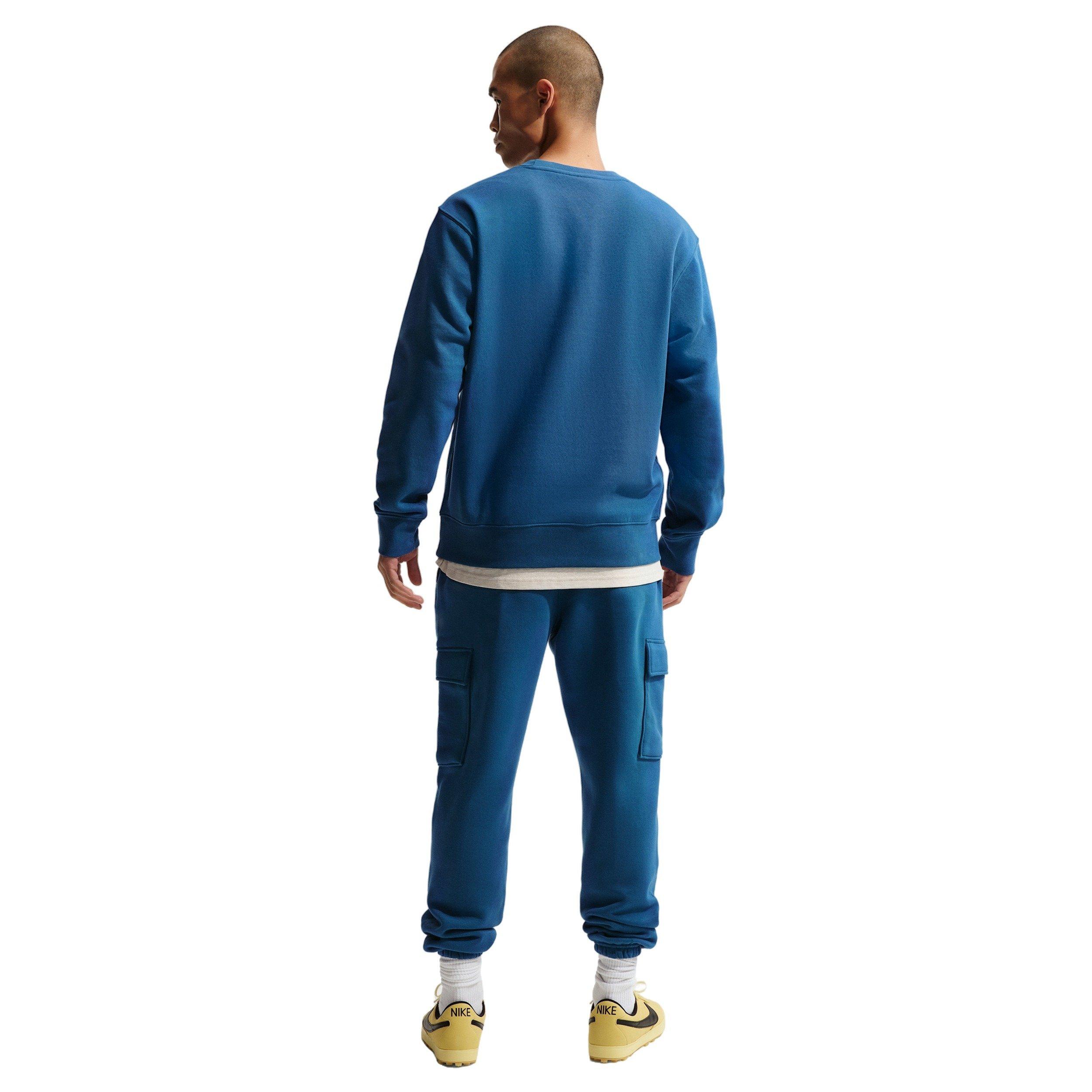 Nike Men's Club BB Fleece Crew - BLUE Thumbnail View 5