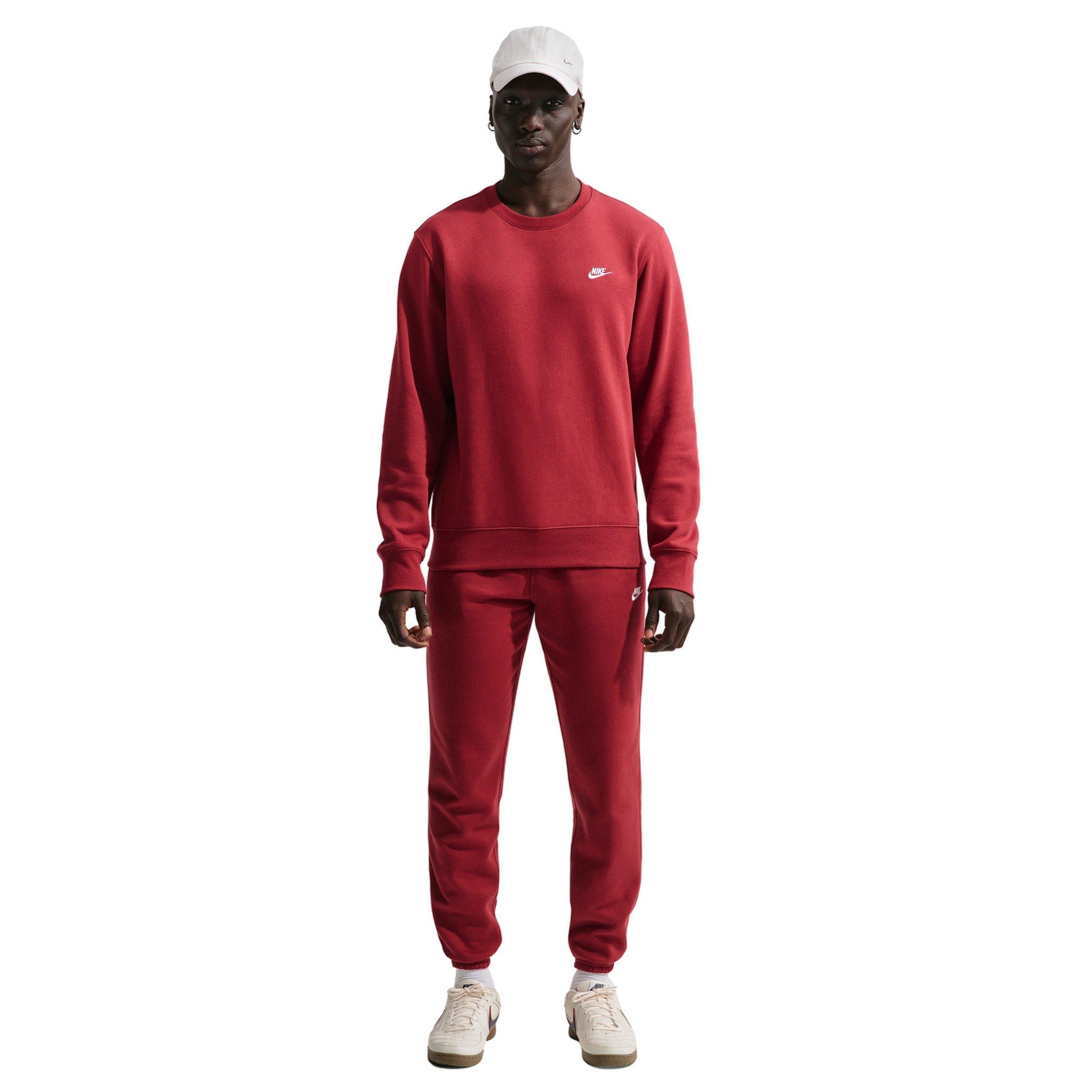Nike Men's Club BB Fleece Crew - CRIMSON Thumbnail View 4